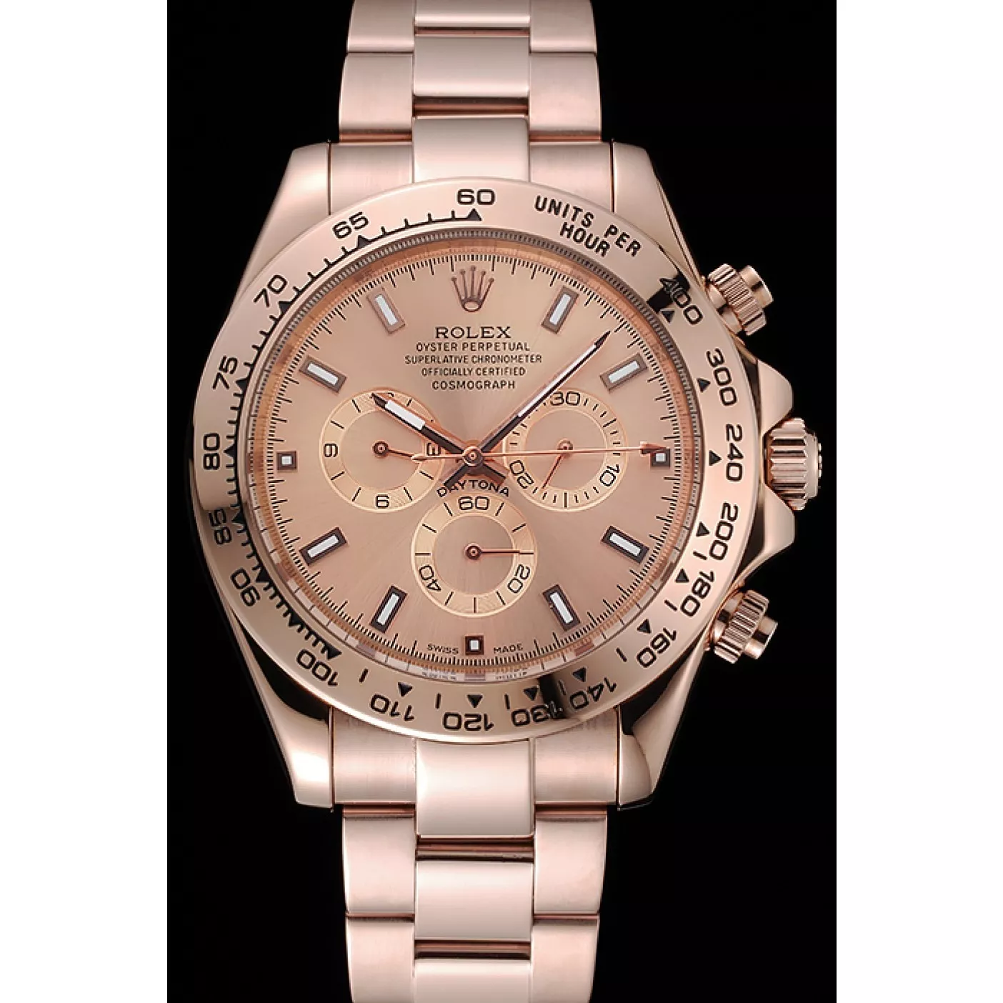 Aaa replica watch Rolex Cosmograph Daytona Pink Dial Rose Gold Case And Bracelet 1454247 0130