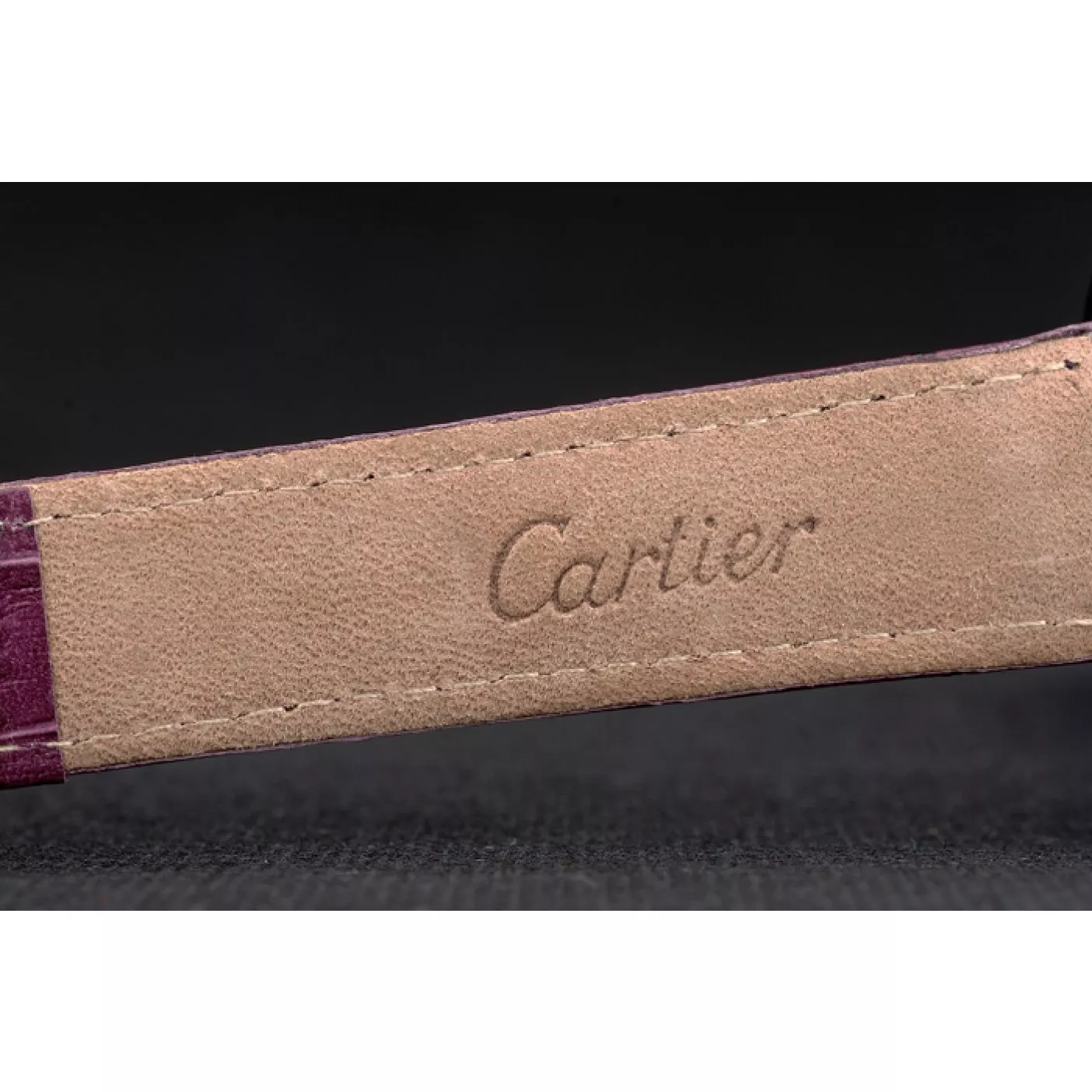 Aaa replica watch Cartier Ballon Bleu 38mm White Dial Stainless Steel Case Purple Leather Bracelet 0128