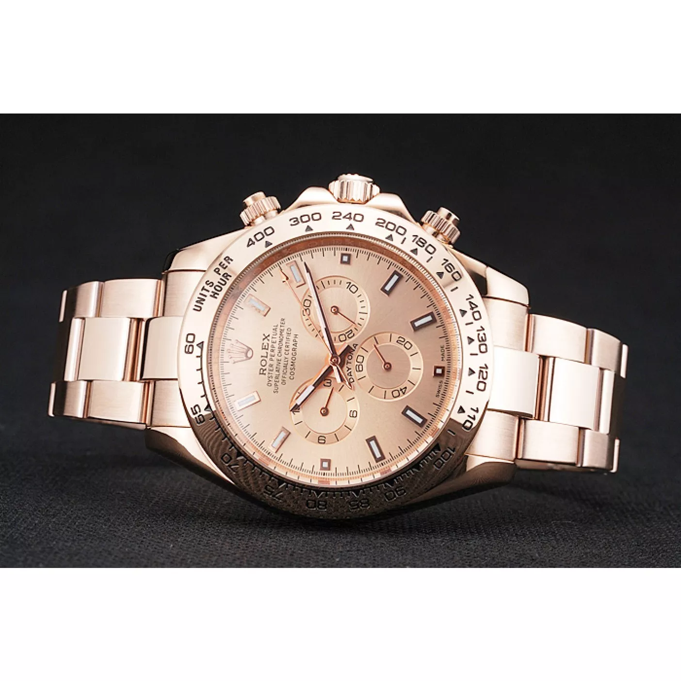 Aaa replica watch Rolex Cosmograph Daytona Pink Dial Rose Gold Case And Bracelet 1454247 0130