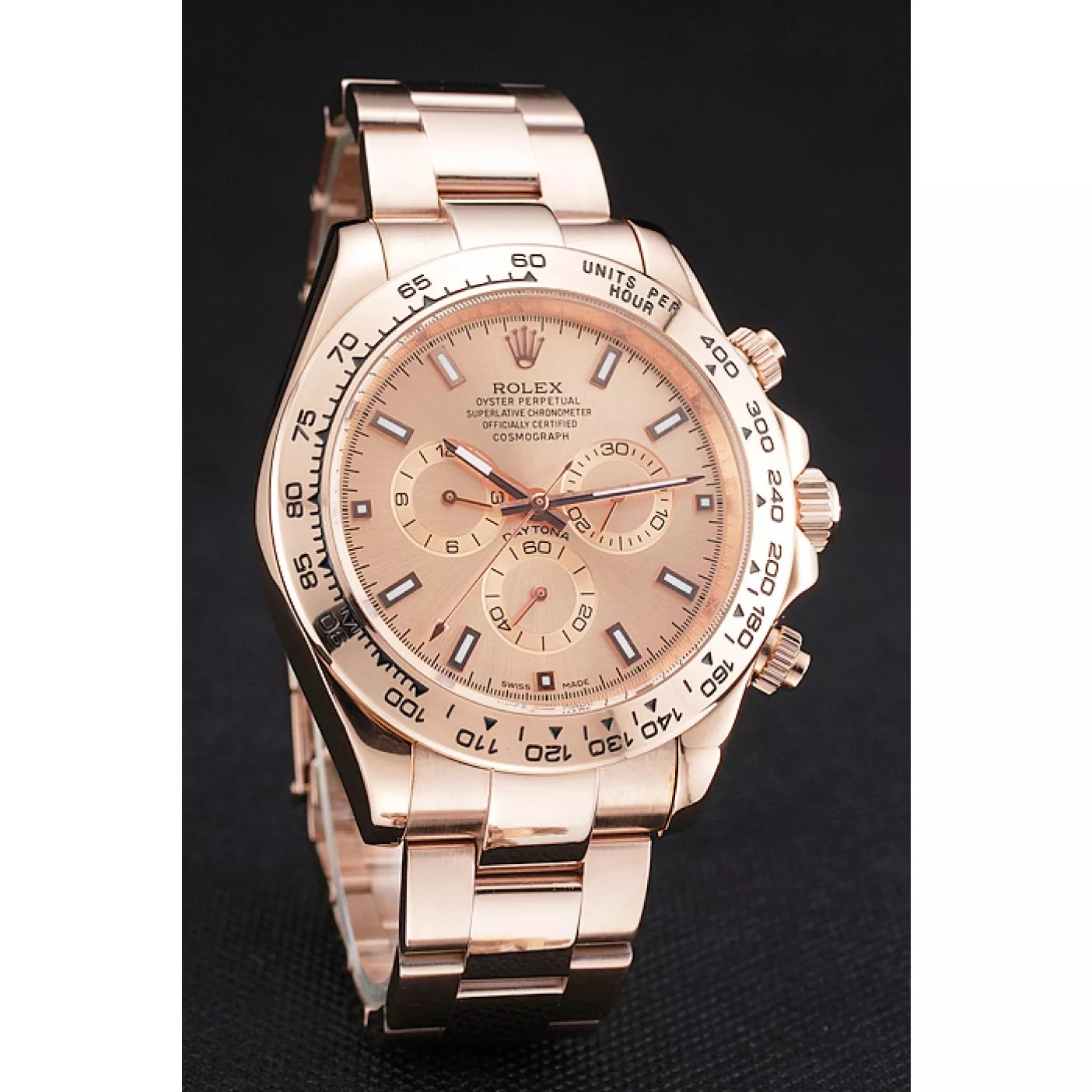 Aaa replica watch Rolex Cosmograph Daytona Pink Dial Rose Gold Case And Bracelet 1454247 0130