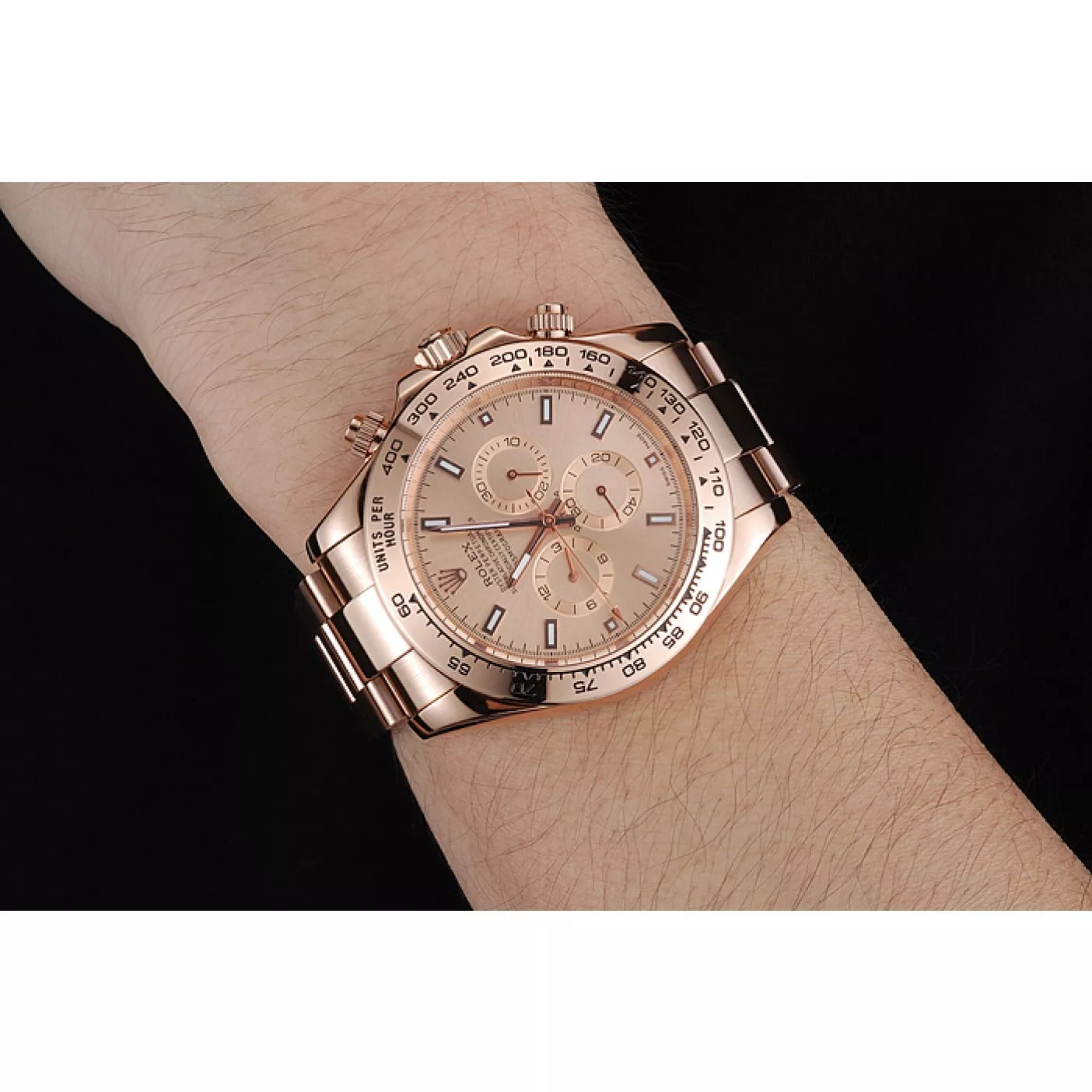 Aaa replica watch Rolex Cosmograph Daytona Pink Dial Rose Gold Case And Bracelet 1454247 0130