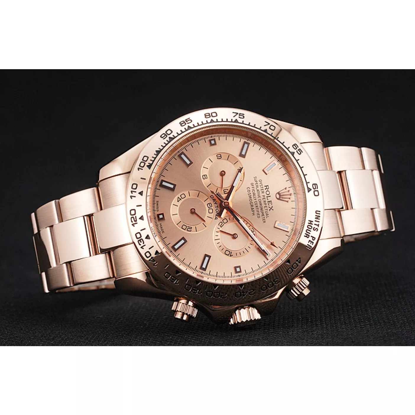 Aaa replica watch Rolex Cosmograph Daytona Pink Dial Rose Gold Case And Bracelet 1454247 0130