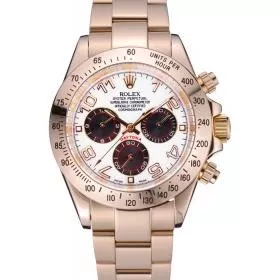 Aaa replica watch Rolex Cosmograph Daytona White with Black Subdials Gold Bracelet 622548 0130