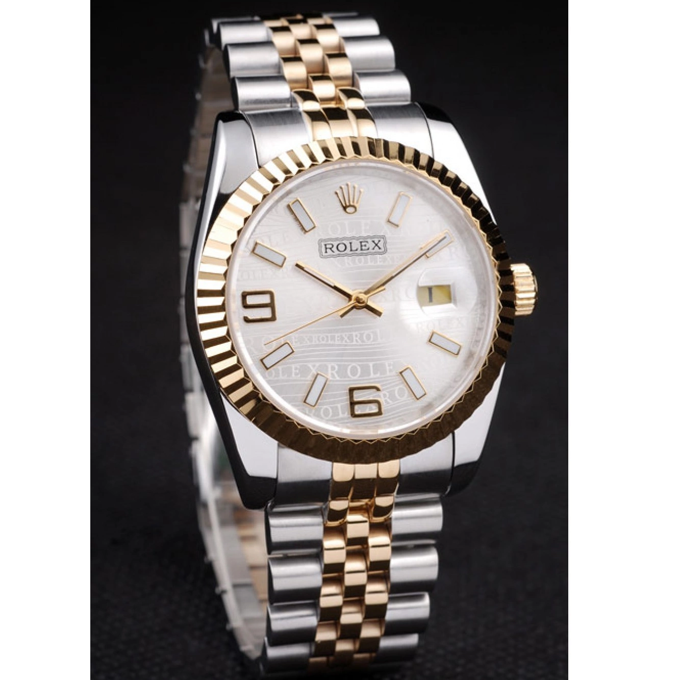 Aaa replica watch Stainless Steel 98084 Rolex Plated DateJust Gold 18k Dial Tone Silver Two 0214