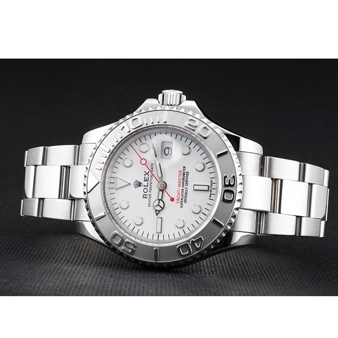 Aaa replica watch Dial Steel Rolex Swiss Bracelet And Case White Staniless Yacht-Master 0219