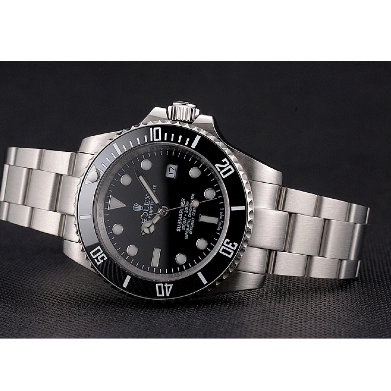 Aaa replica watch Dial Submariner Swiss Steel Case Bezel Stainless Rolex Bracelet Black Small Date And And 0226