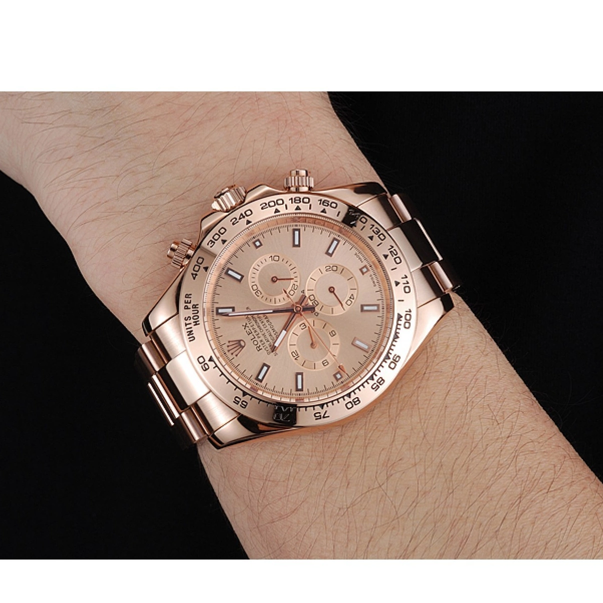 Aaa replica watch Bracelet 1454247 Dial Gold Cosmograph Pink Daytona And Rolex Case Rose 0223