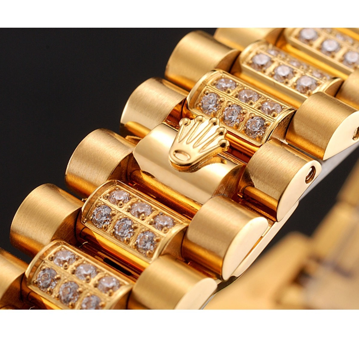 Aaa replica watch Diamond Day-Date 1453956 Swiss Gold Bracelet Pave Rolex Dial Diamond 0227