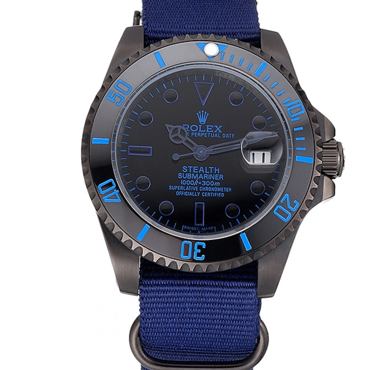 Aaa replica watch Blue Rolex Submariner 622008 Nylon Stealth Strap 0213