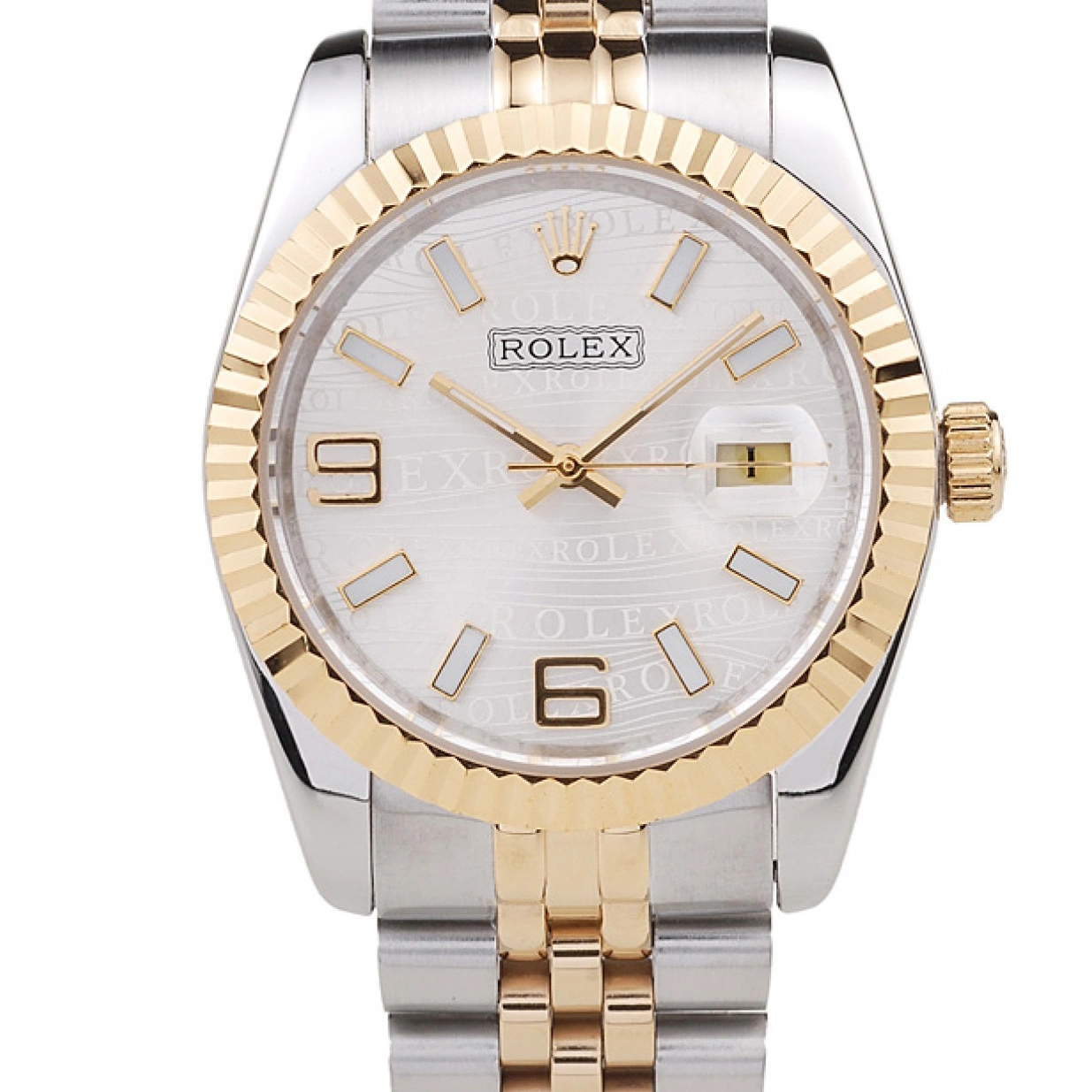 Aaa replica watch Stainless Steel 98084 Rolex Plated DateJust Gold 18k Dial Tone Silver Two 0214