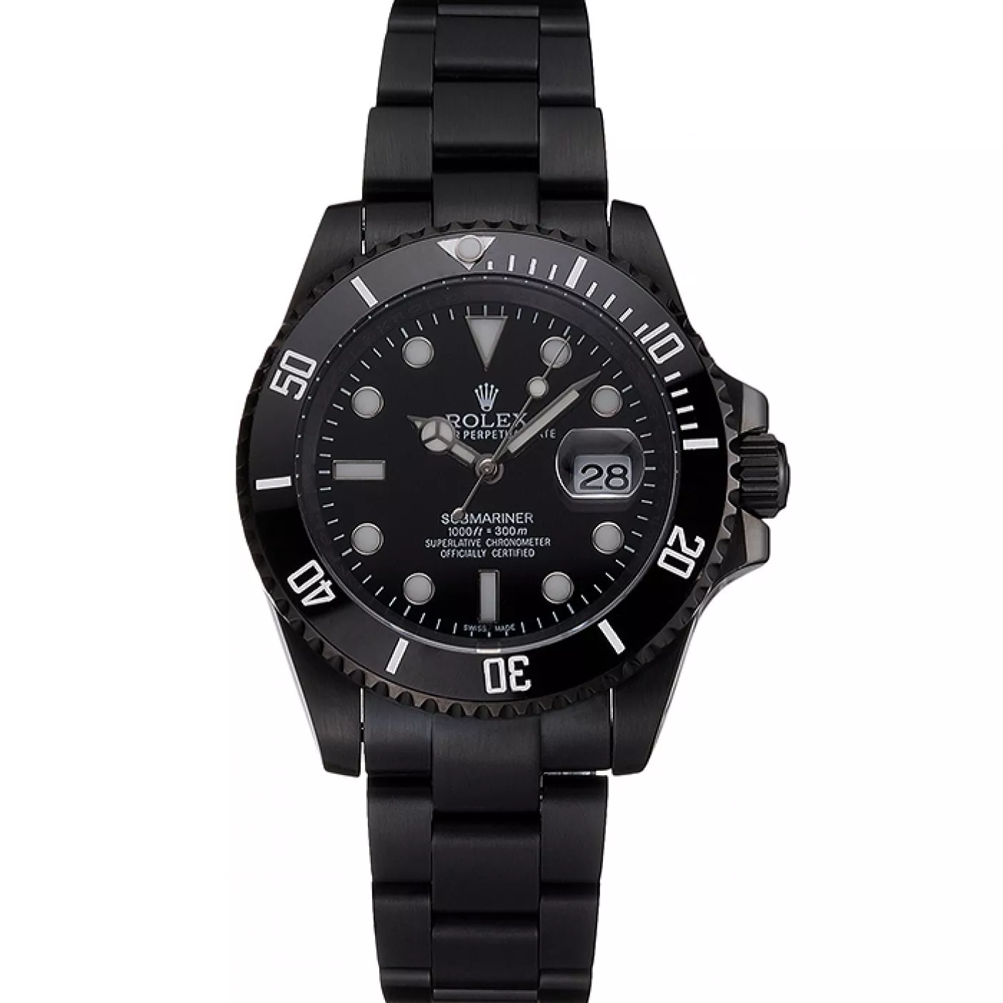 Aaa replica watch Swiss Rolex Submariner Date Black Dial And Bezel Black PVD Case And Bracelet 0206