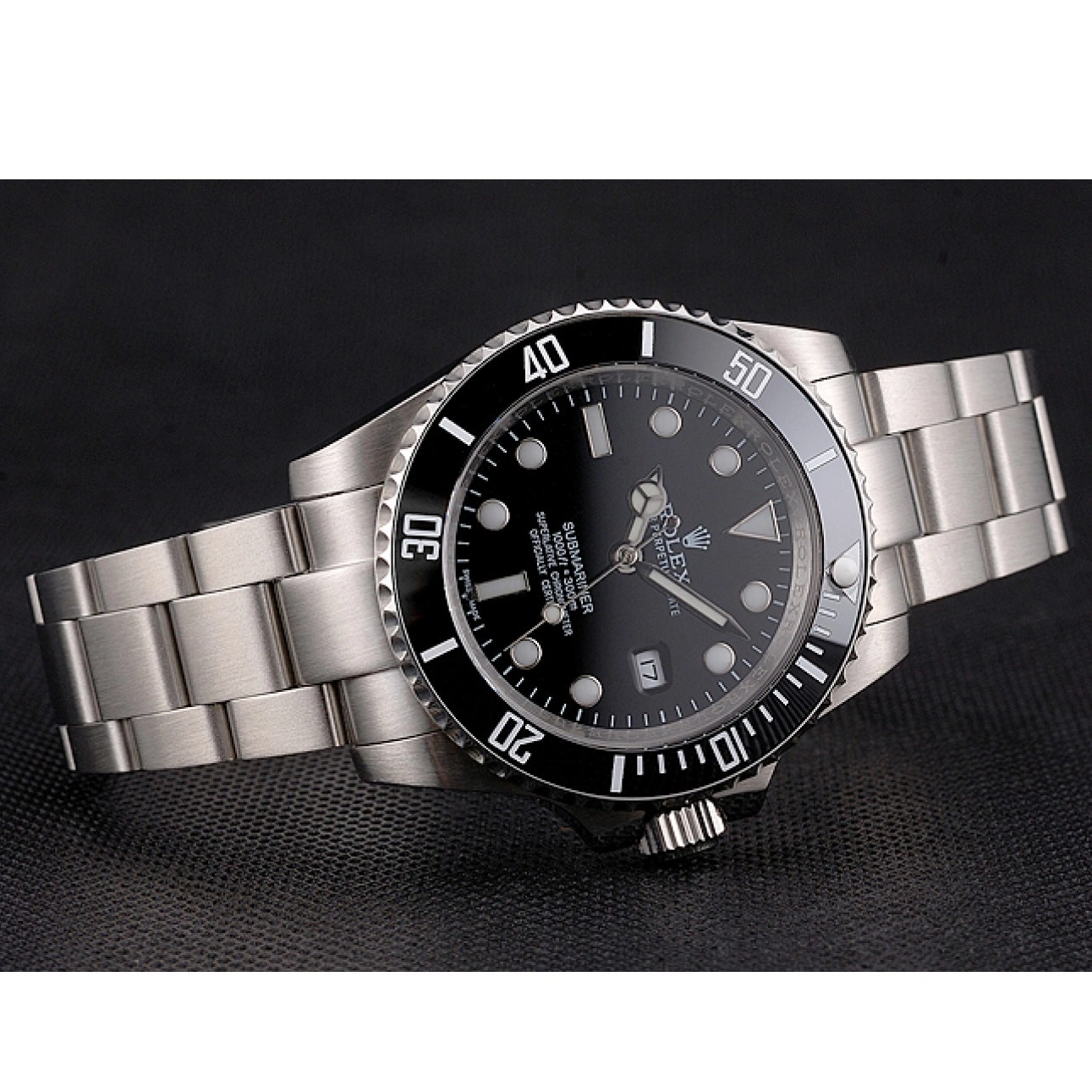 Aaa replica watch Dial Submariner Swiss Steel Case Bezel Stainless Rolex Bracelet Black Small Date And And 0226