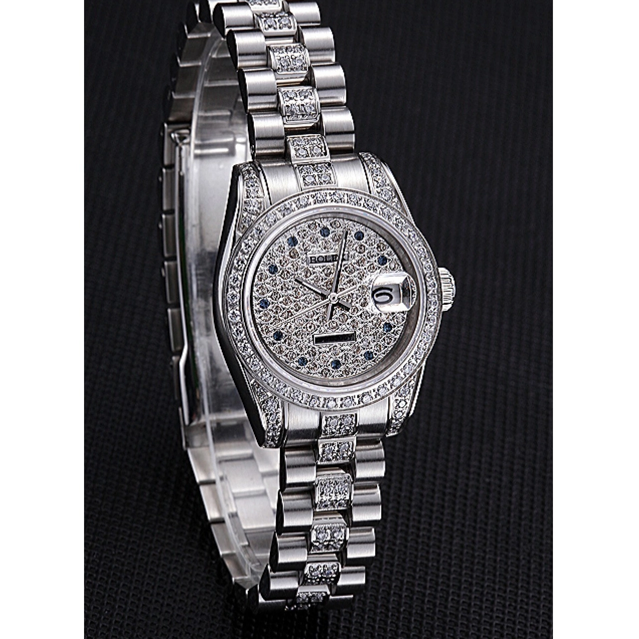 Aaa replica watch Swiss Stainless DateJust Rolex Steel 622021 Diamond Dial 0225