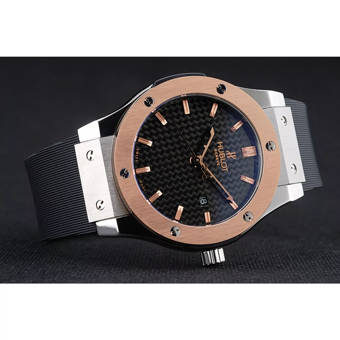 Aaa replica watch Swiss Hublot Classic Fusion Ceramic King Gold shb02 621395 0203