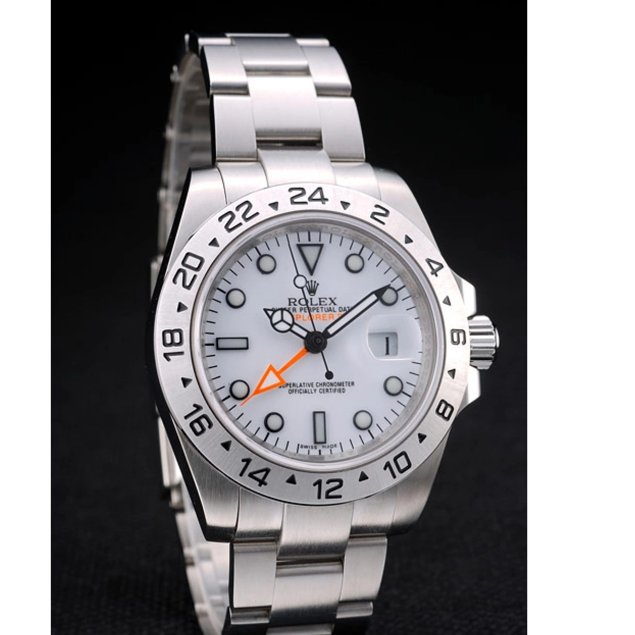 Aaa replica watch Rolex Dial Watch Explorer Stainless Bezel Steel White 0220