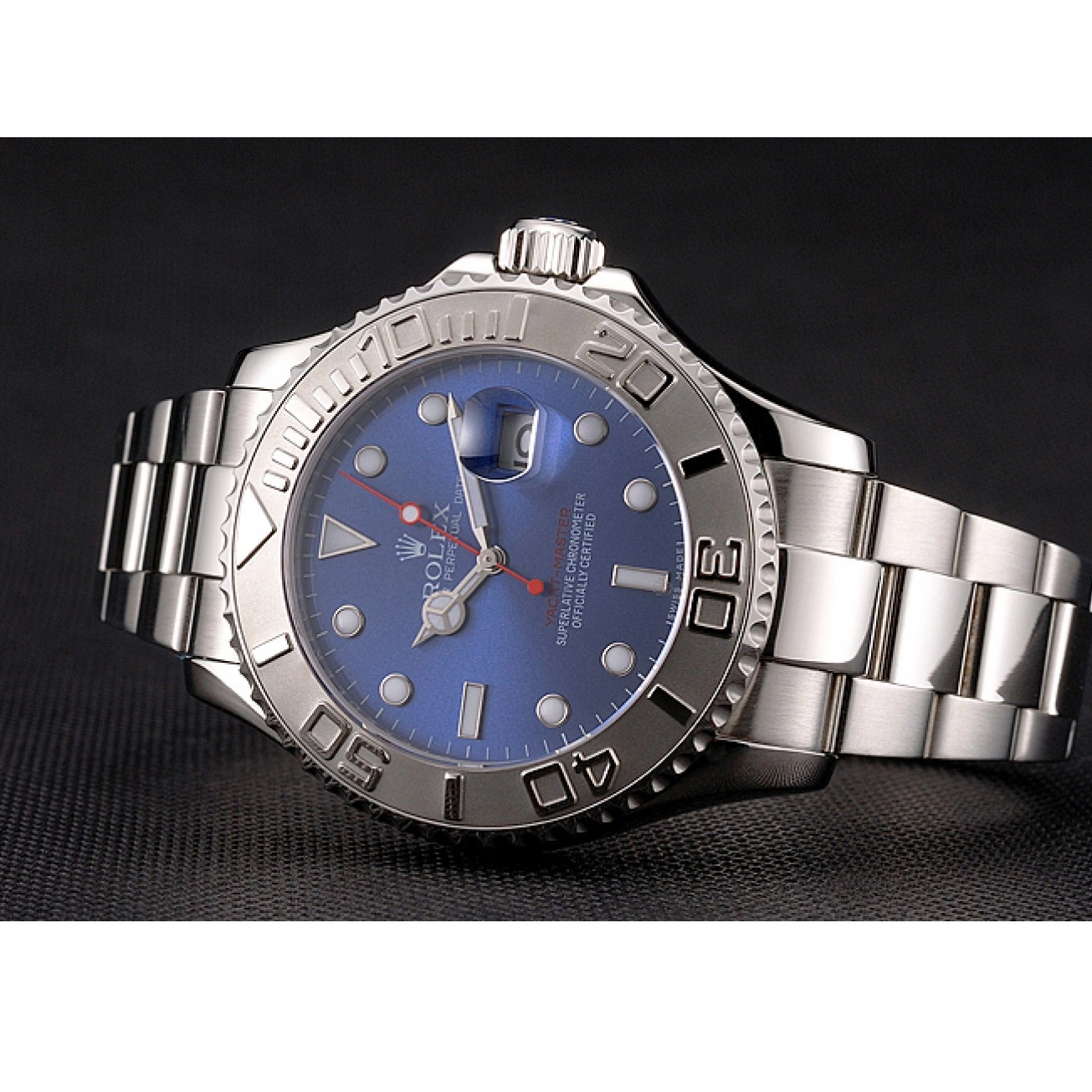 Aaa replica watch Case Yacht-Master Stainless And Dial Steel Bracelet Blue Rolex 0216