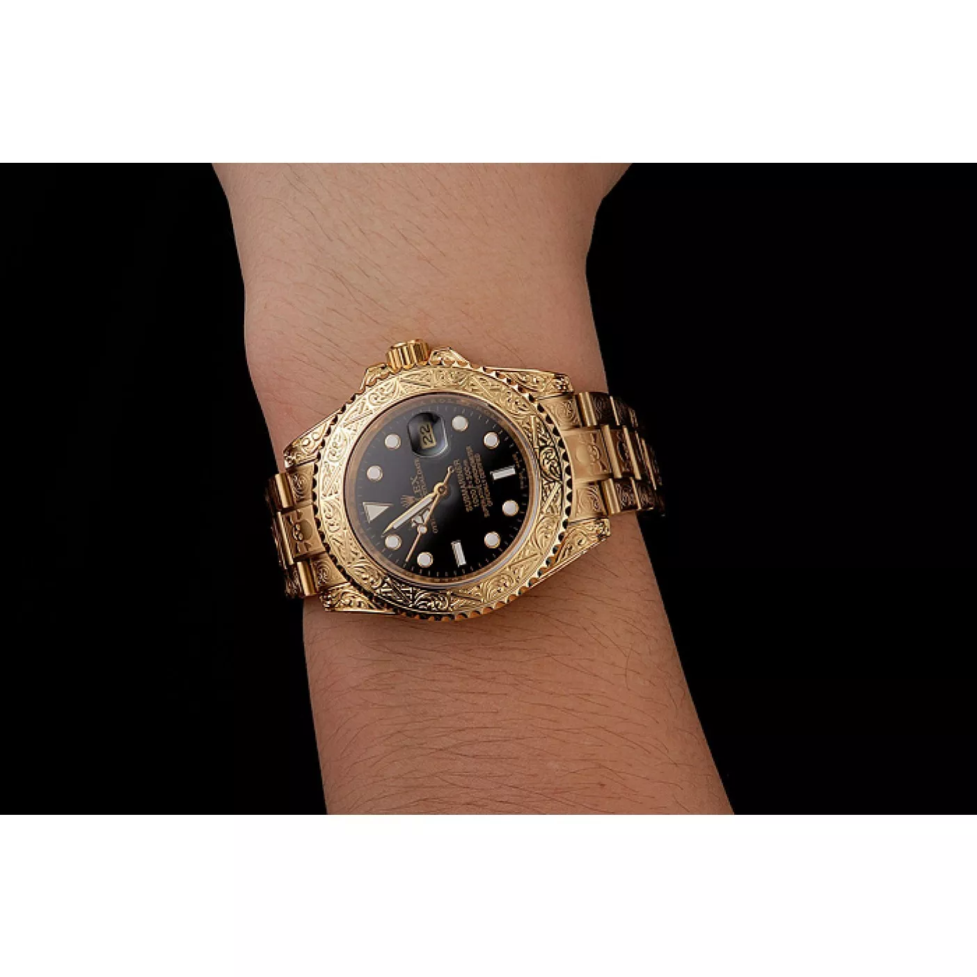 Aaa replica watch Rolex Submariner Skull Limited Edition Black Dial Gold Case And Bracelet 1454071 0204