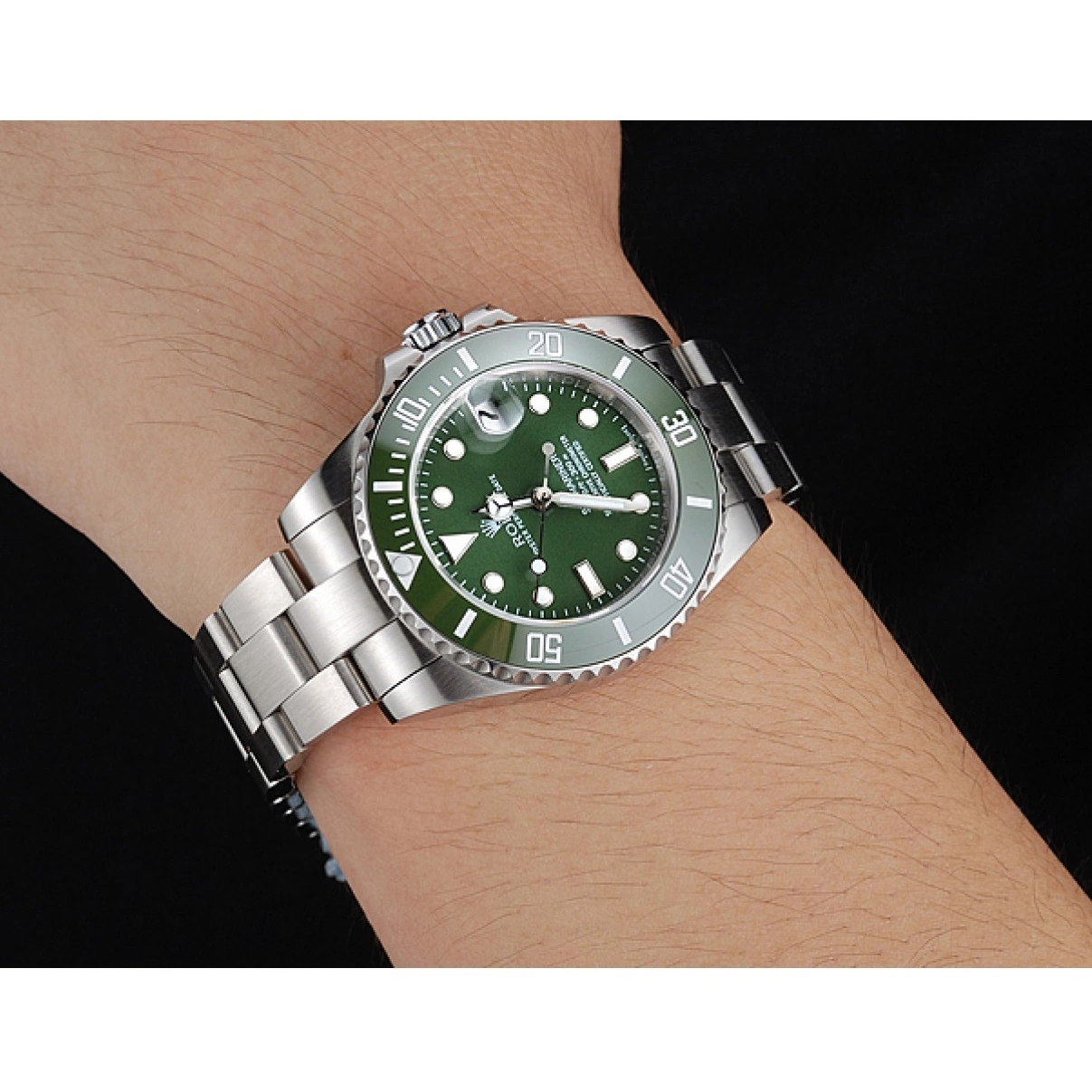 Aaa replica watch Bracelet Rolex Dial Green Steel 1454151 Stainless Submariner 0215