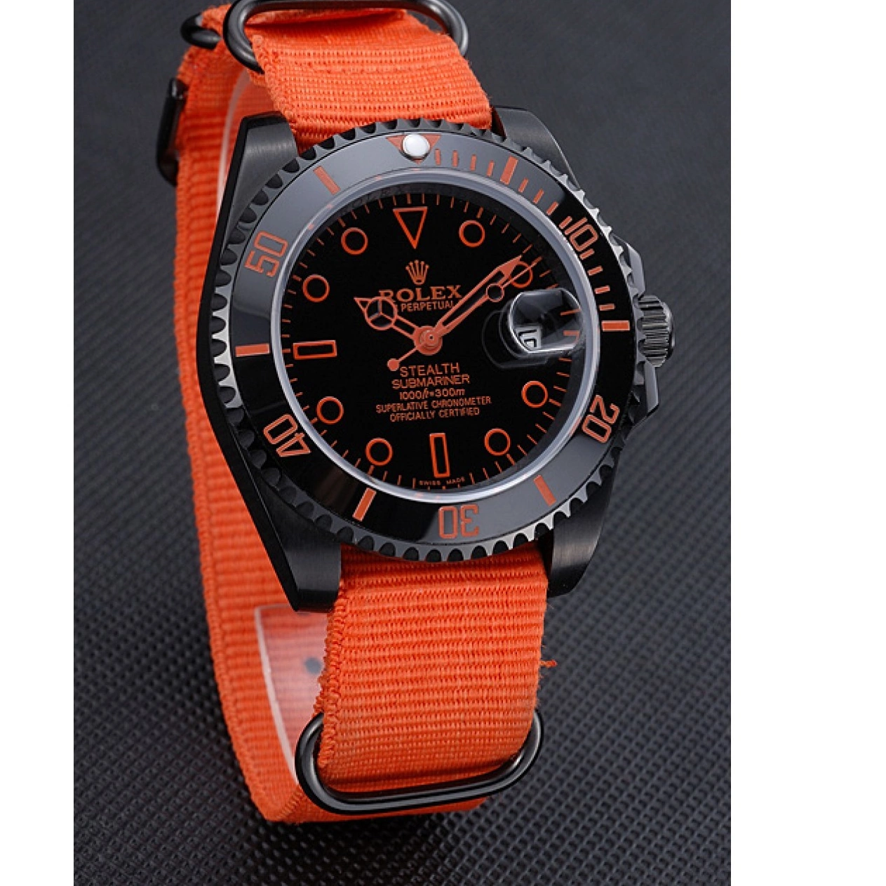 Aaa replica watch Strap Orange Submariner Rolex 622011 Nylon Stealth 0215