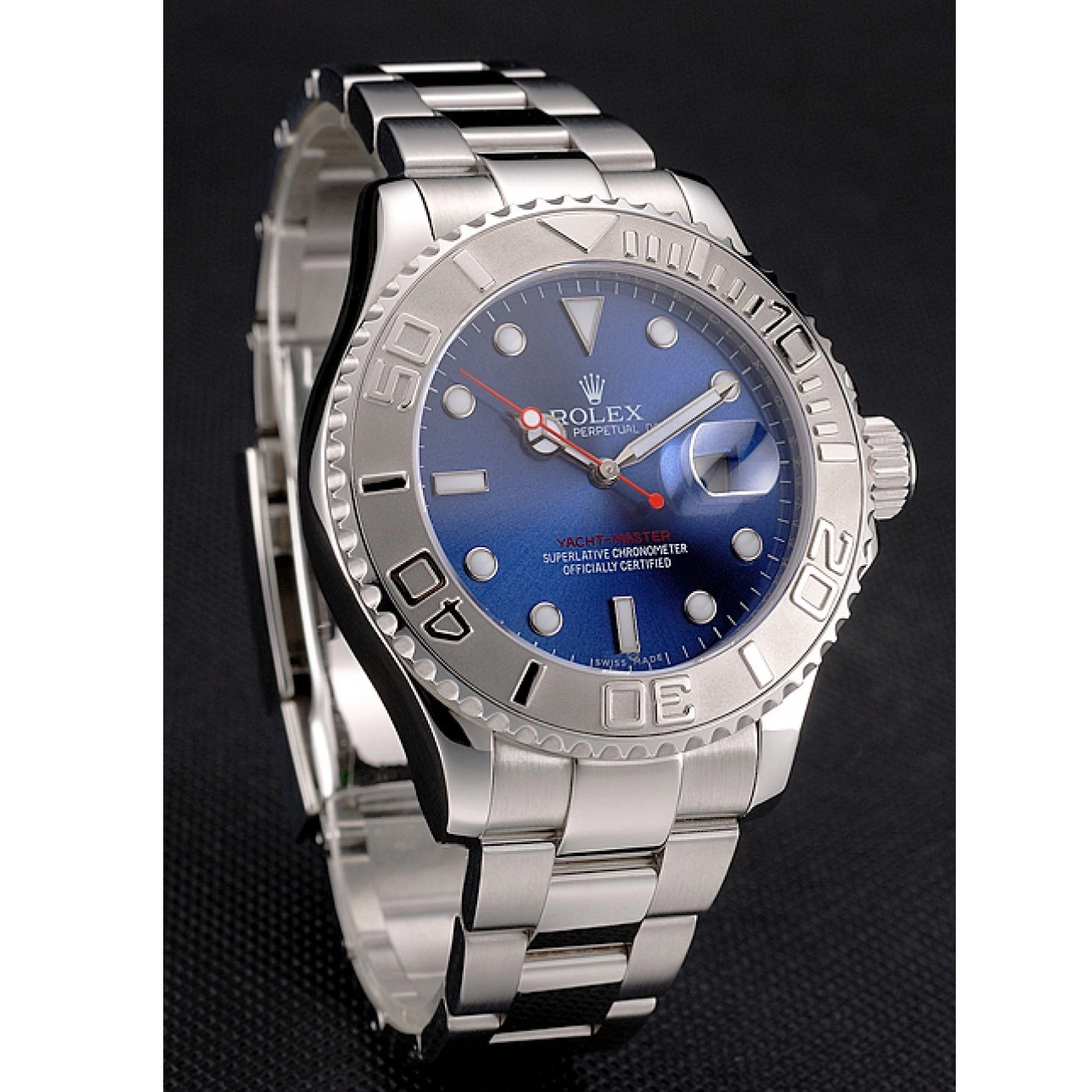 Aaa replica watch Case Yacht-Master Stainless And Dial Steel Bracelet Blue Rolex 0216