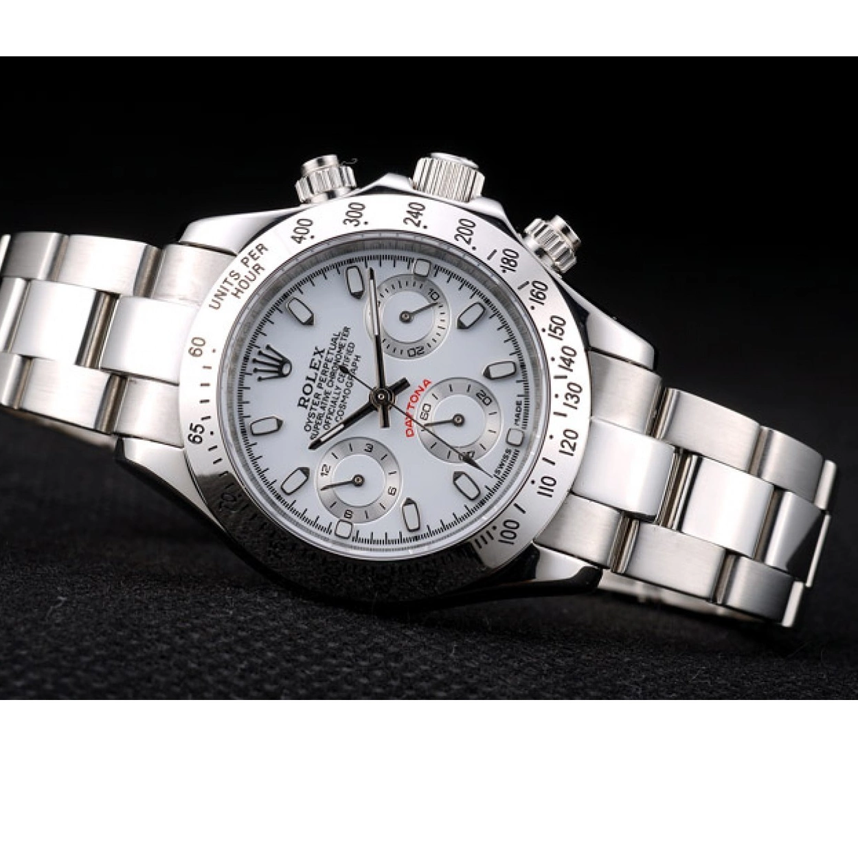 Aaa replica watch Rolex Case Lady White Steel Dial Tachymeter Stainless Daytona 0220