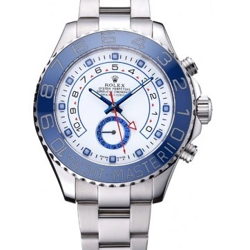 Aaa replica watch Blue Rolex White Master 622269 Steel II Stainless Bracelet Dial Yacht Bezel 0221