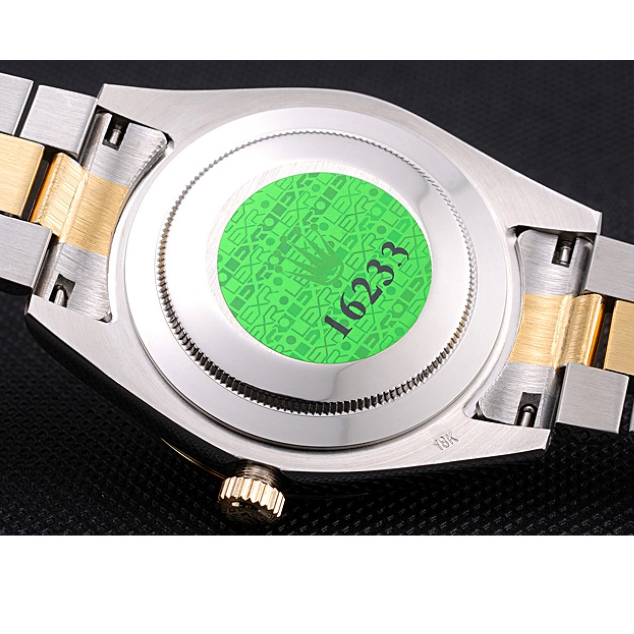 Aaa replica watch Two Plated Dial Day-Date Rolex Tone Gold 18k Gold Steel Stainless 0227