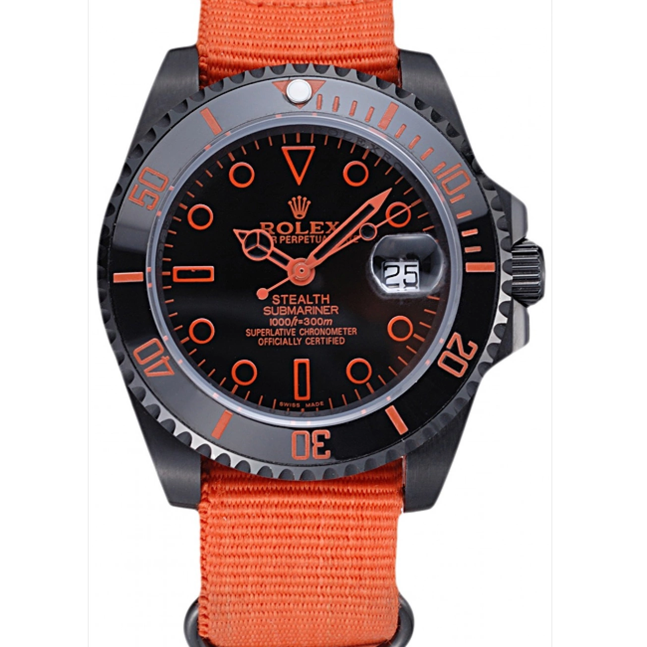 Aaa replica watch Orange Strap Submariner Nylon 622011 Stealth Rolex 0221