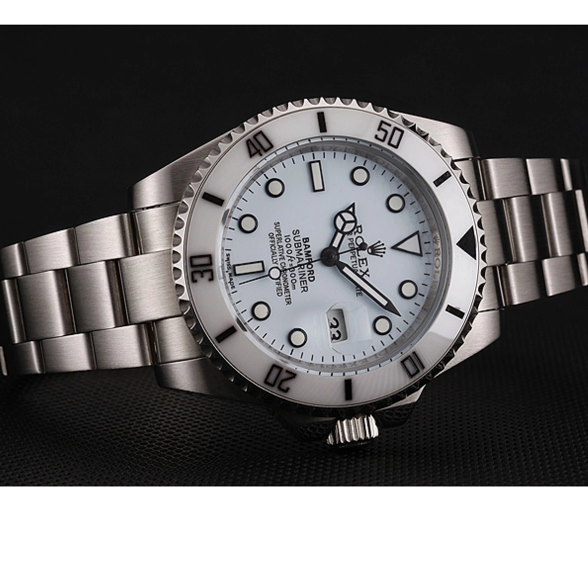 Aaa replica watch Dial Bracelet Steel 1453978 Submariner Stainless Swiss Bamford White Rolex 0213