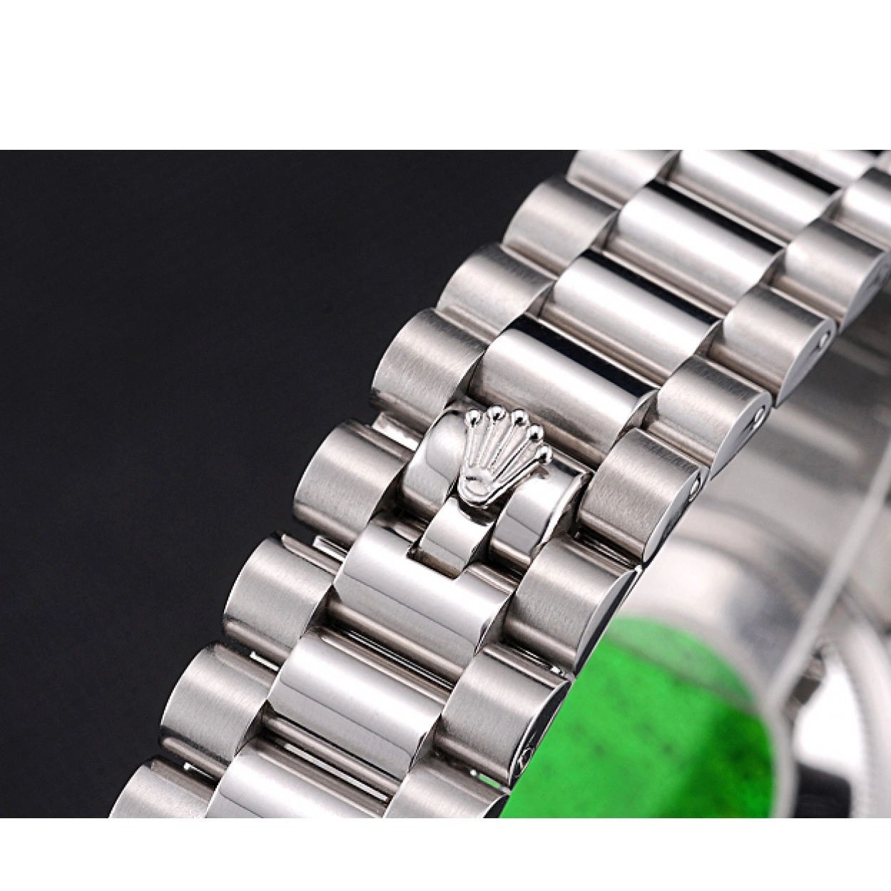 Aaa replica watch Stainless Rolex Polished Day-Date Dial Silver Steel 0224