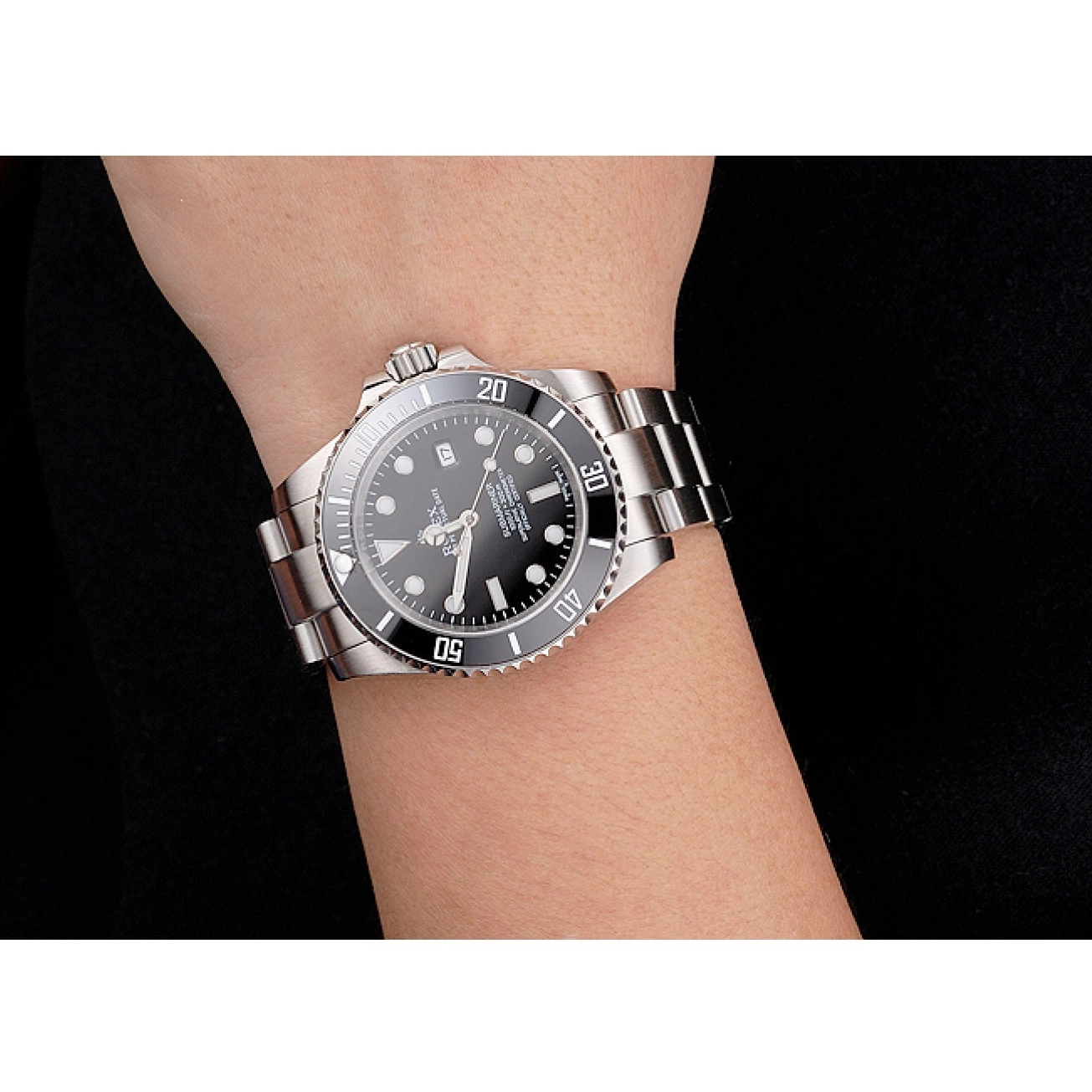 Aaa replica watch Dial Submariner Swiss Steel Case Bezel Stainless Rolex Bracelet Black Small Date And And 0226