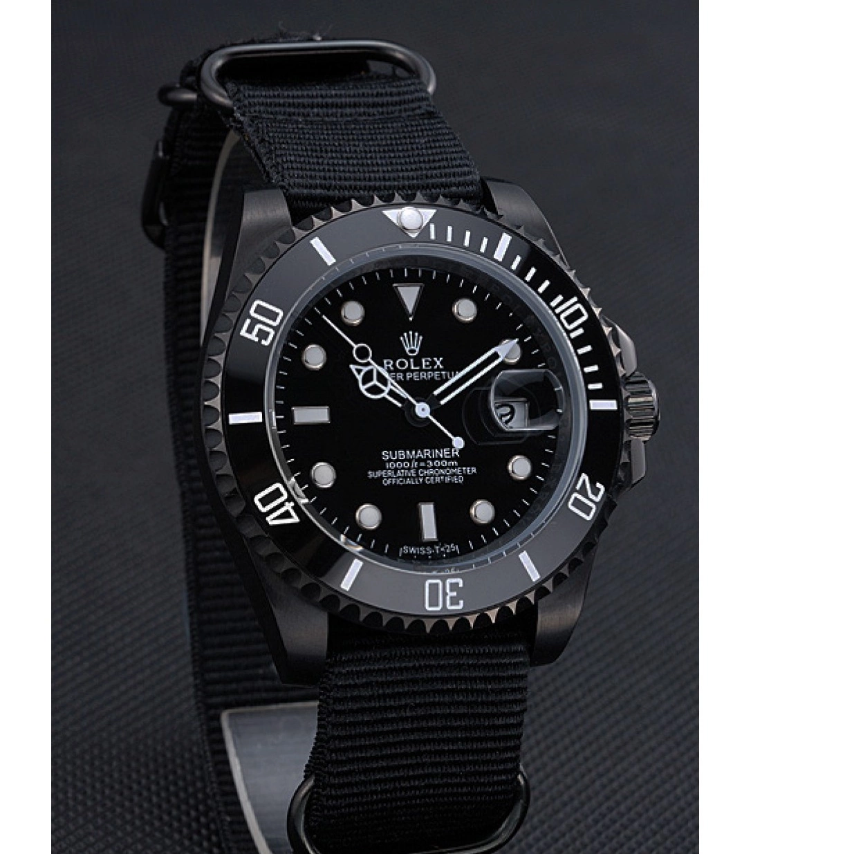 Aaa replica watch Strap Black Nylon 622006 Rolex Submariner 0216