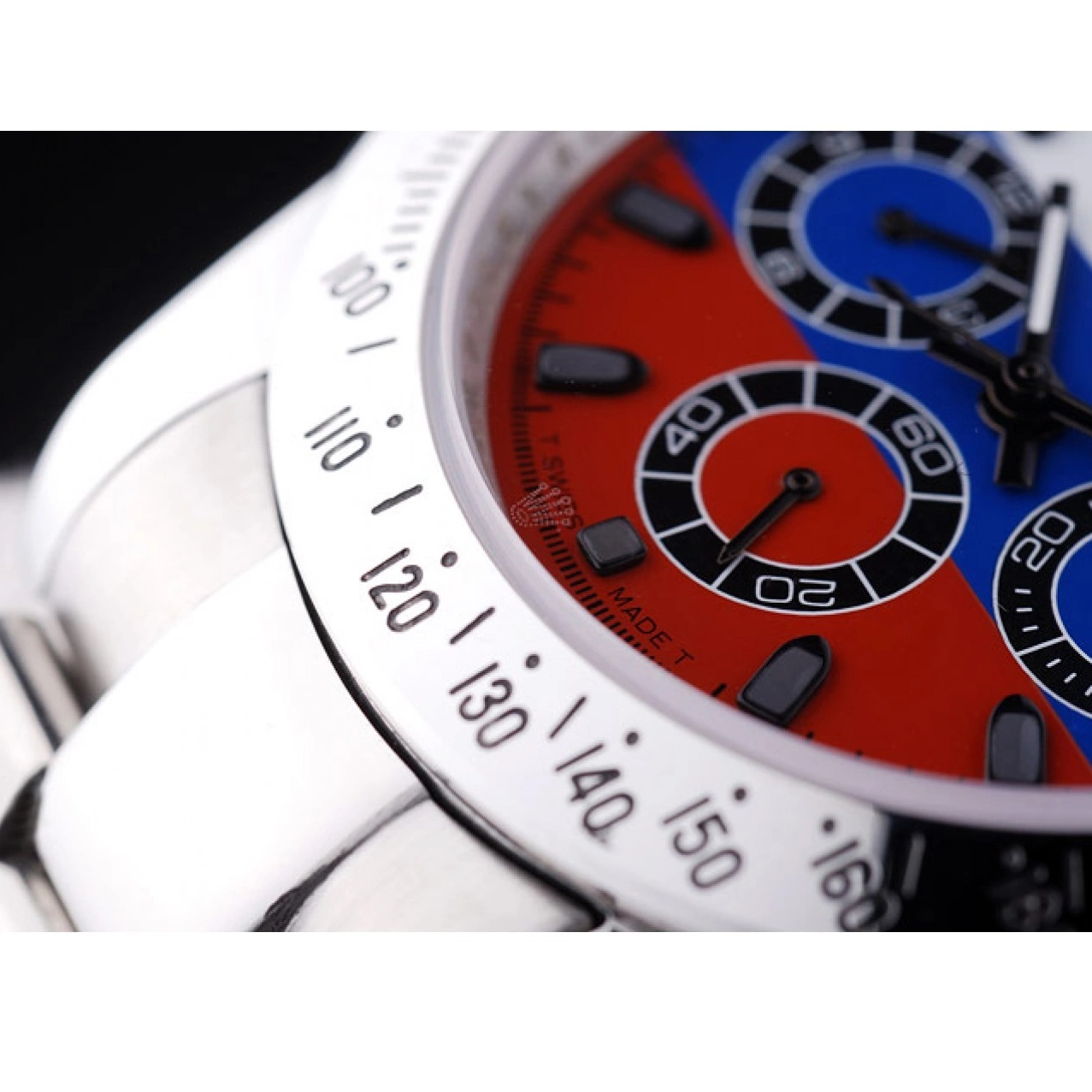 Aaa replica watch Flag Cosmograph Bracelet 7473 Daytona Dial Rolex Silver Russian 0209