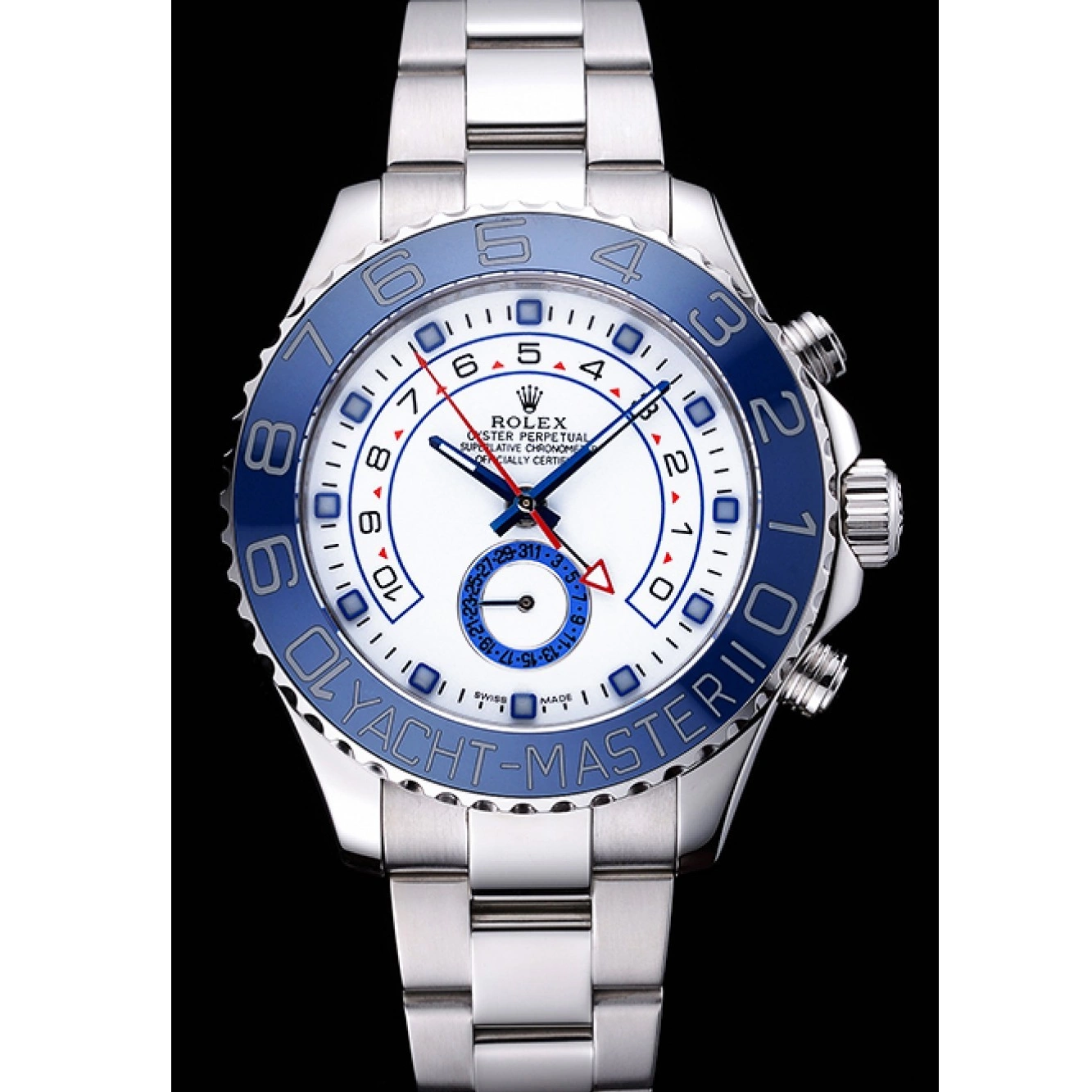 Aaa replica watch Blue Rolex White Master 622269 Steel II Stainless Bracelet Dial Yacht Bezel 0221