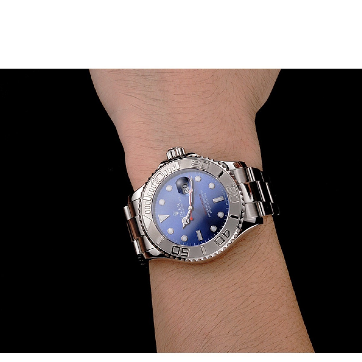 Aaa replica watch Dial Rolex Blue Yacht-Master Case Bracelet And Steel Stainless 0211