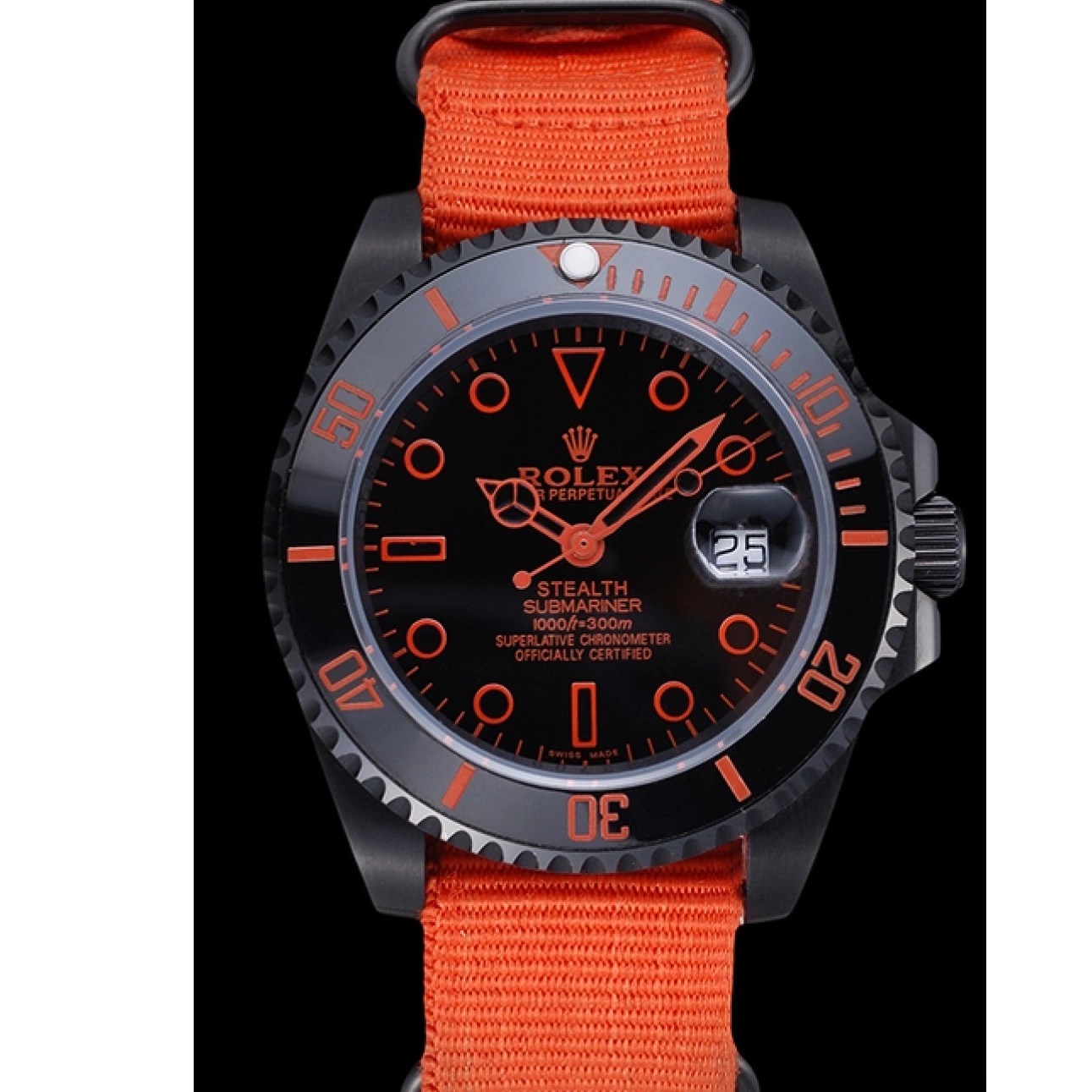 Aaa replica watch Orange Strap Submariner Nylon 622011 Stealth Rolex 0221