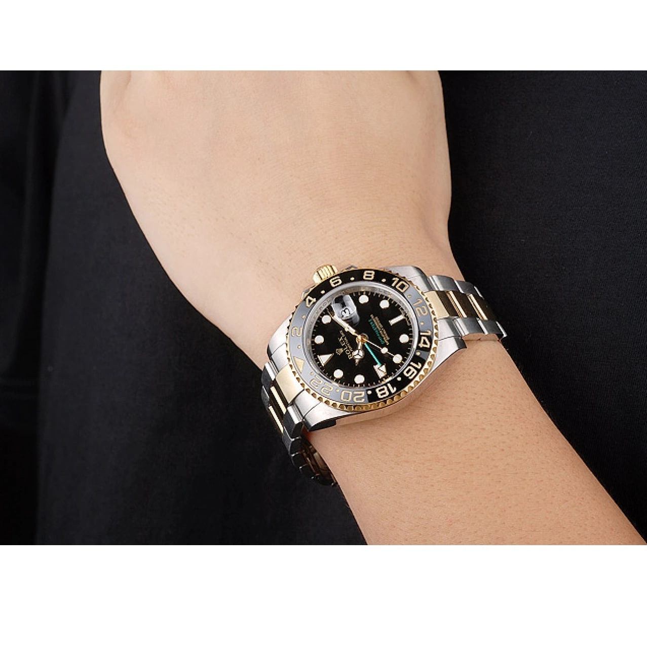 Aaa replica watch Dial Ceramic Black Master Black Bezel Rolex II 98229 GMT 0214