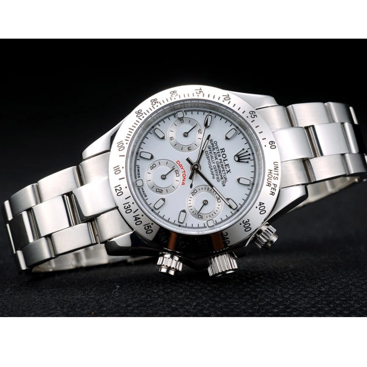 Aaa replica watch Rolex Case Lady White Steel Dial Tachymeter Stainless Daytona 0220