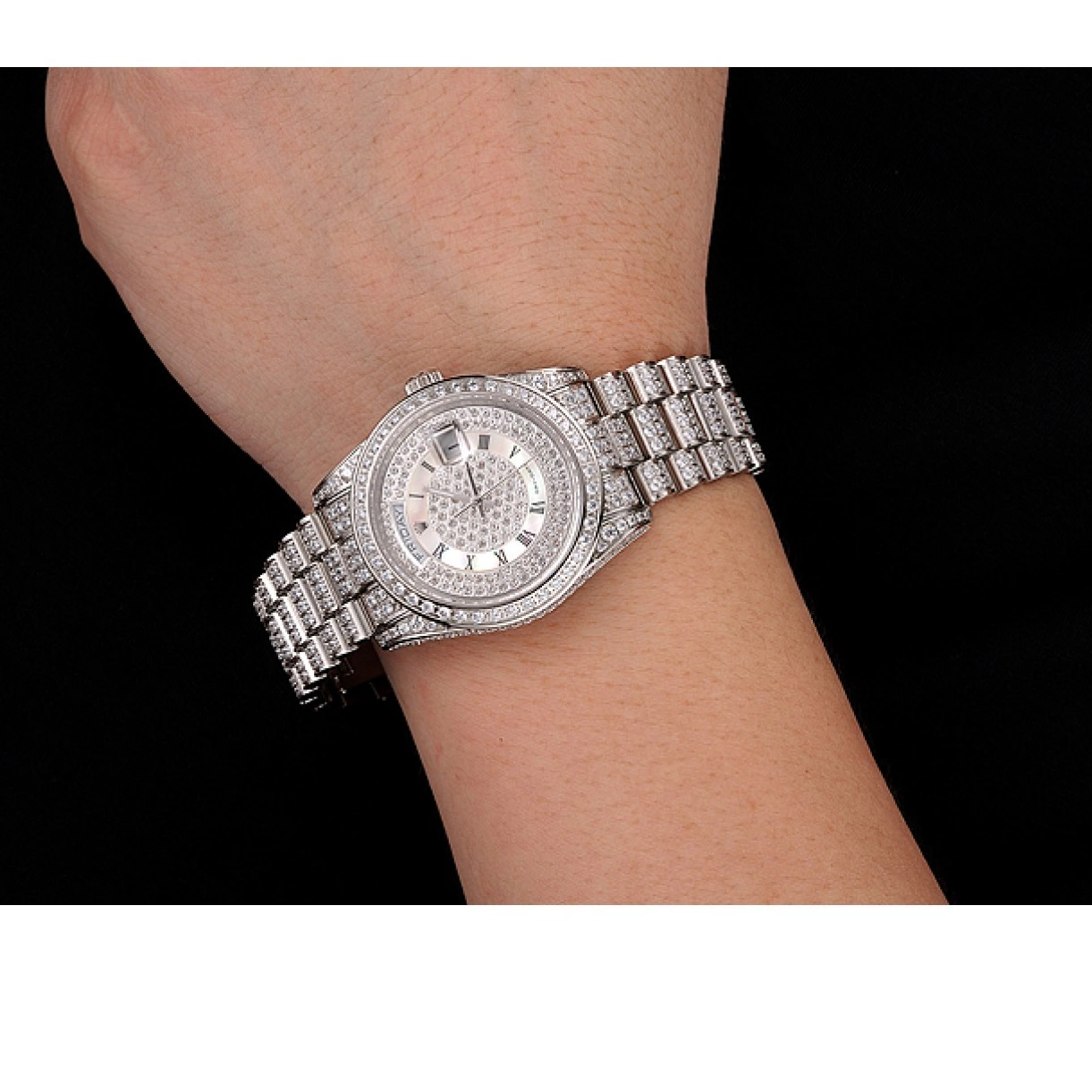 Aaa replica watch Bracelet 1453950 Case Swiss Pave Dial Diamond Day-Date Diamond Diamond Rolex 0212