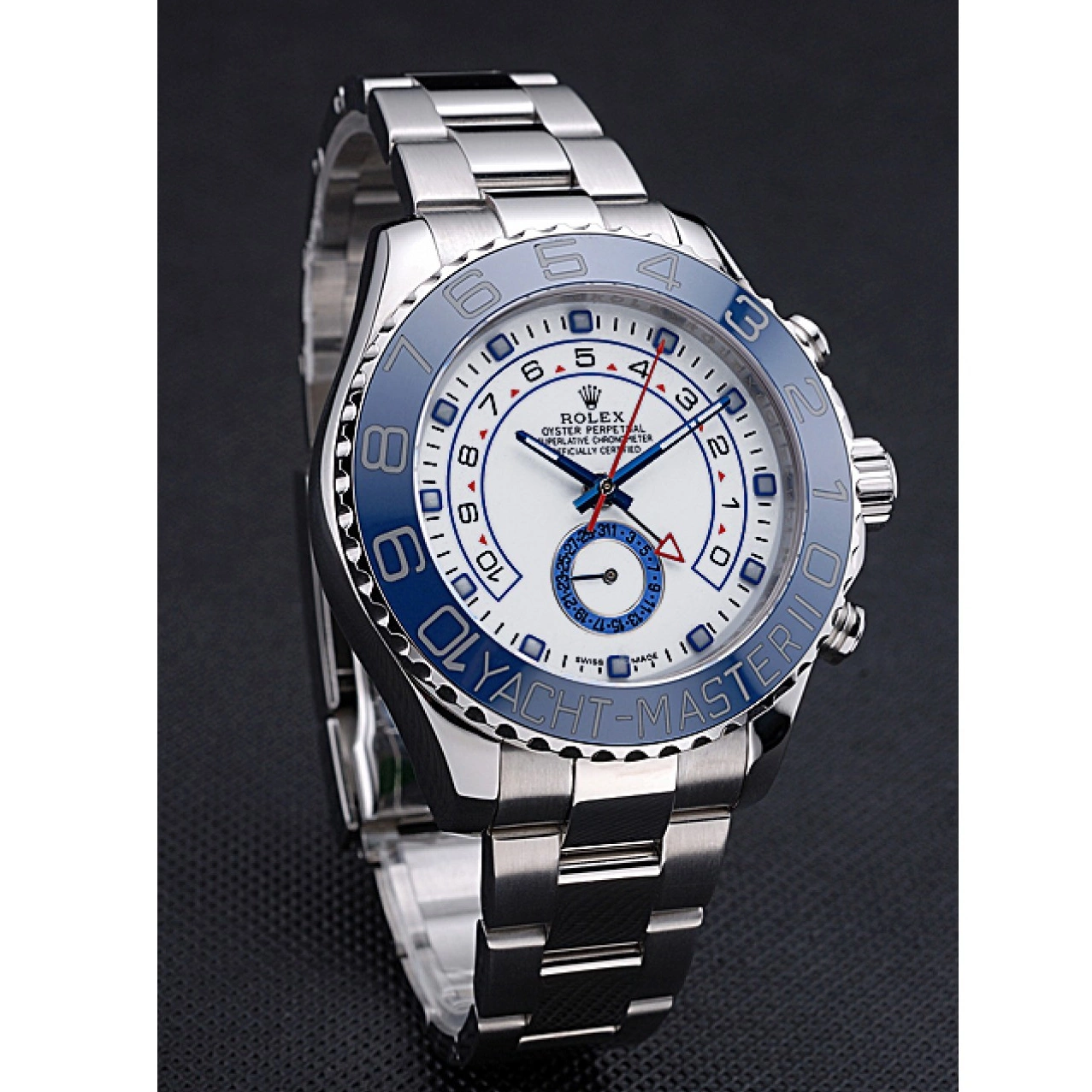 Aaa replica watch Blue Rolex White Master 622269 Steel II Stainless Bracelet Dial Yacht Bezel 0221