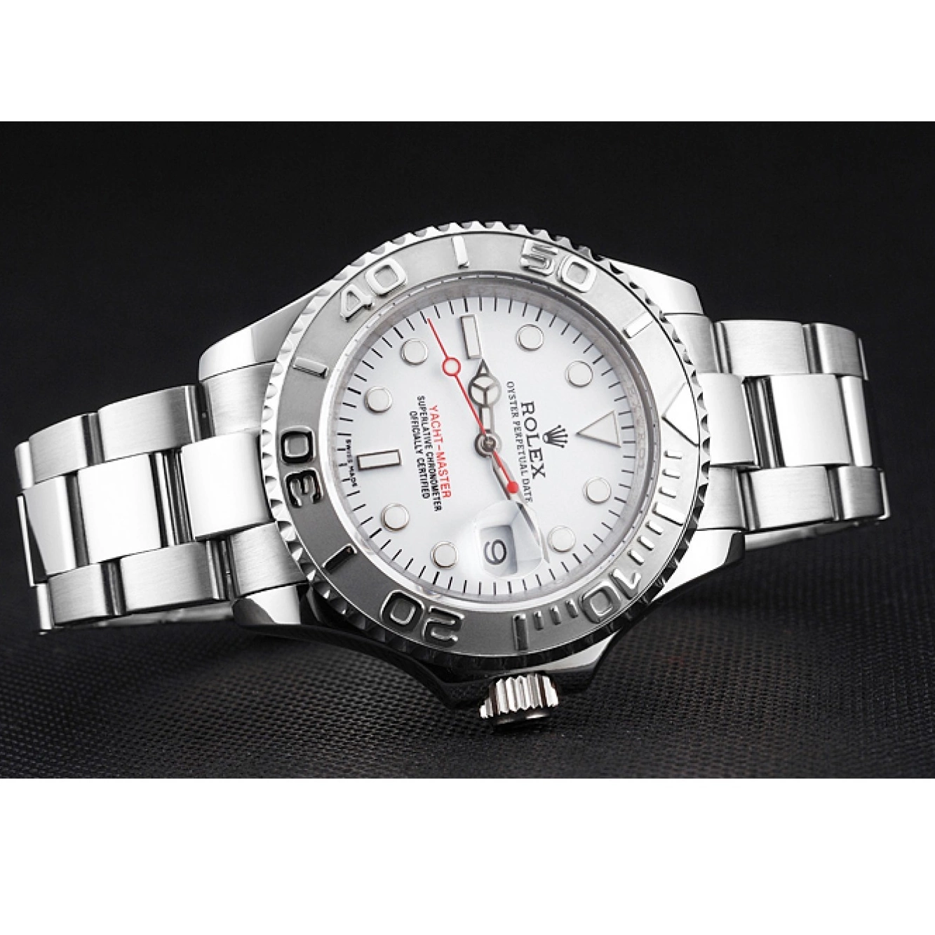 Aaa replica watch Dial Steel Rolex Swiss Bracelet And Case White Staniless Yacht-Master 0219