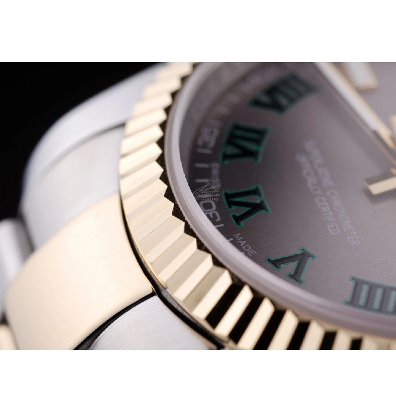 Aaa replica watch Grey Bezel 7460 Ribbed Datejust Dial Rolex 0220