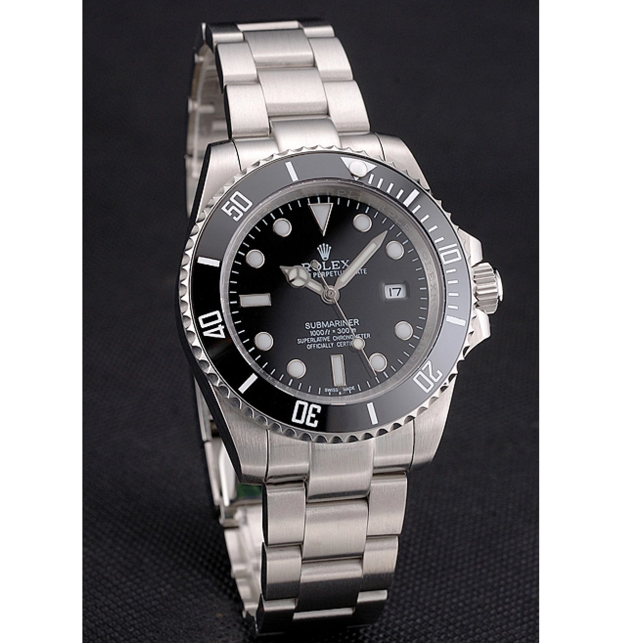 Aaa replica watch Dial Submariner Swiss Steel Case Bezel Stainless Rolex Bracelet Black Small Date And And 0226