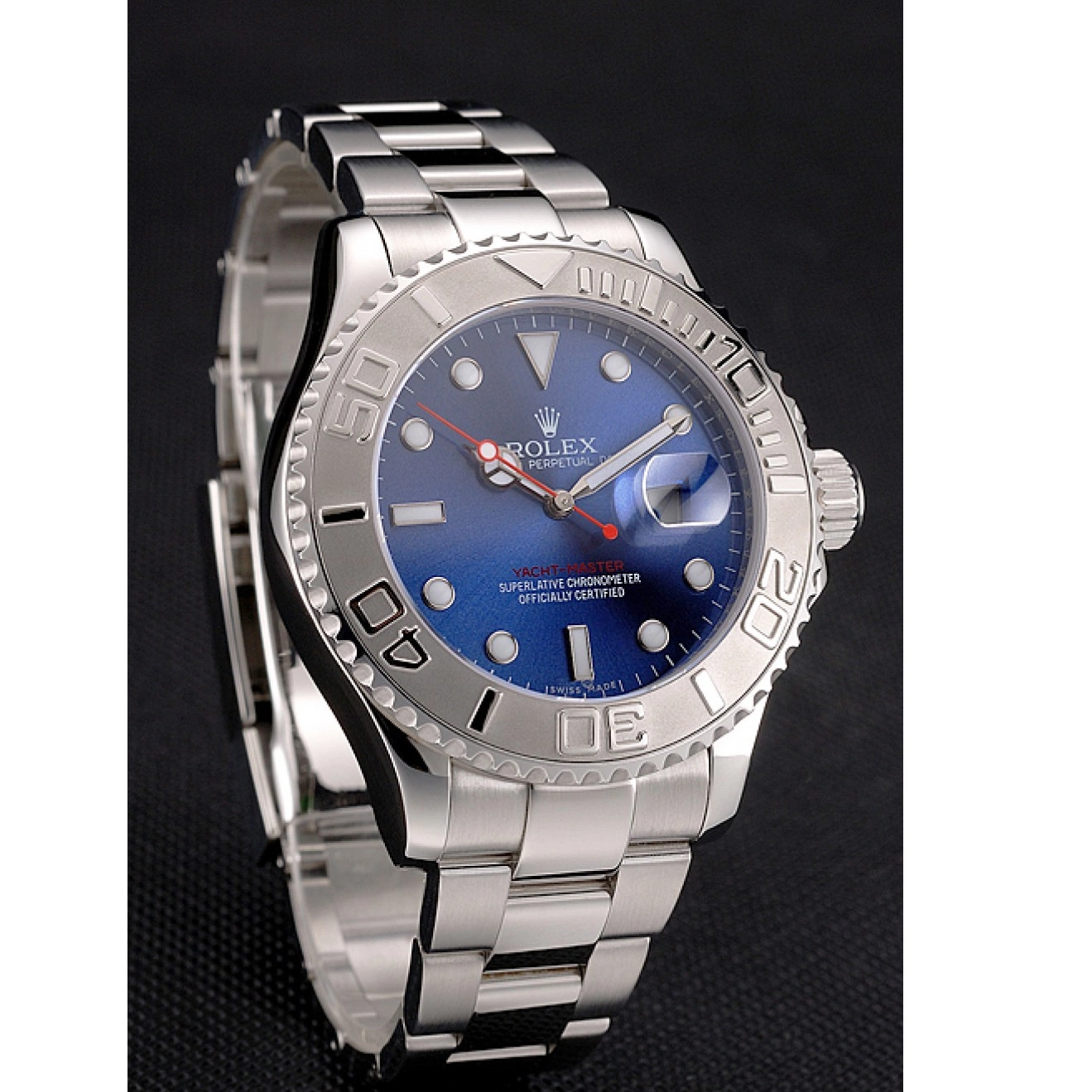 Aaa replica watch Dial Rolex Blue Yacht-Master Case Bracelet And Steel Stainless 0211