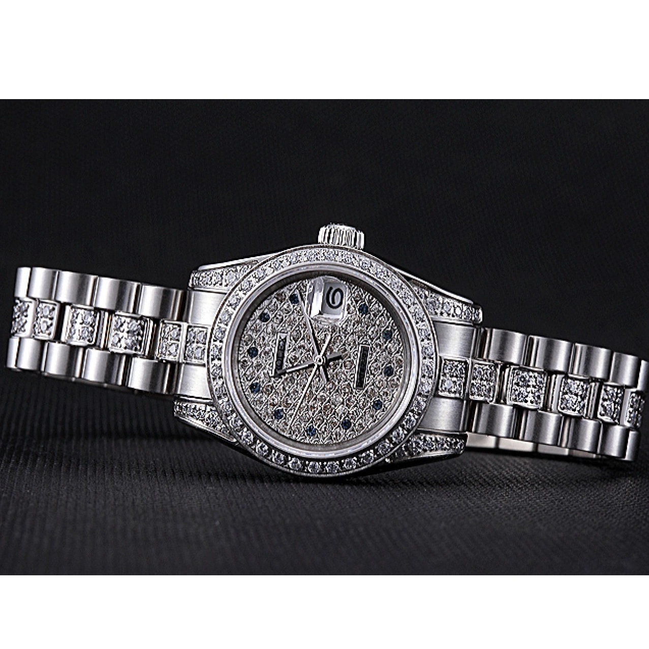 Aaa replica watch Swiss Stainless DateJust Rolex Steel 622021 Diamond Dial 0225