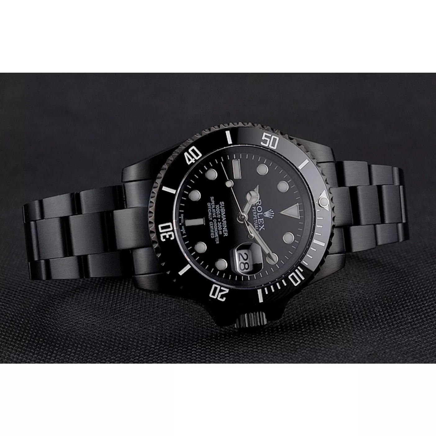 Aaa replica watch Swiss Rolex Submariner Date Black Dial And Bezel Black PVD Case And Bracelet 0206