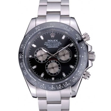 Aaa replica watch Daytona Bracelet Steel Dial 622543 Stainless Black Cosmograph Rolex 0219