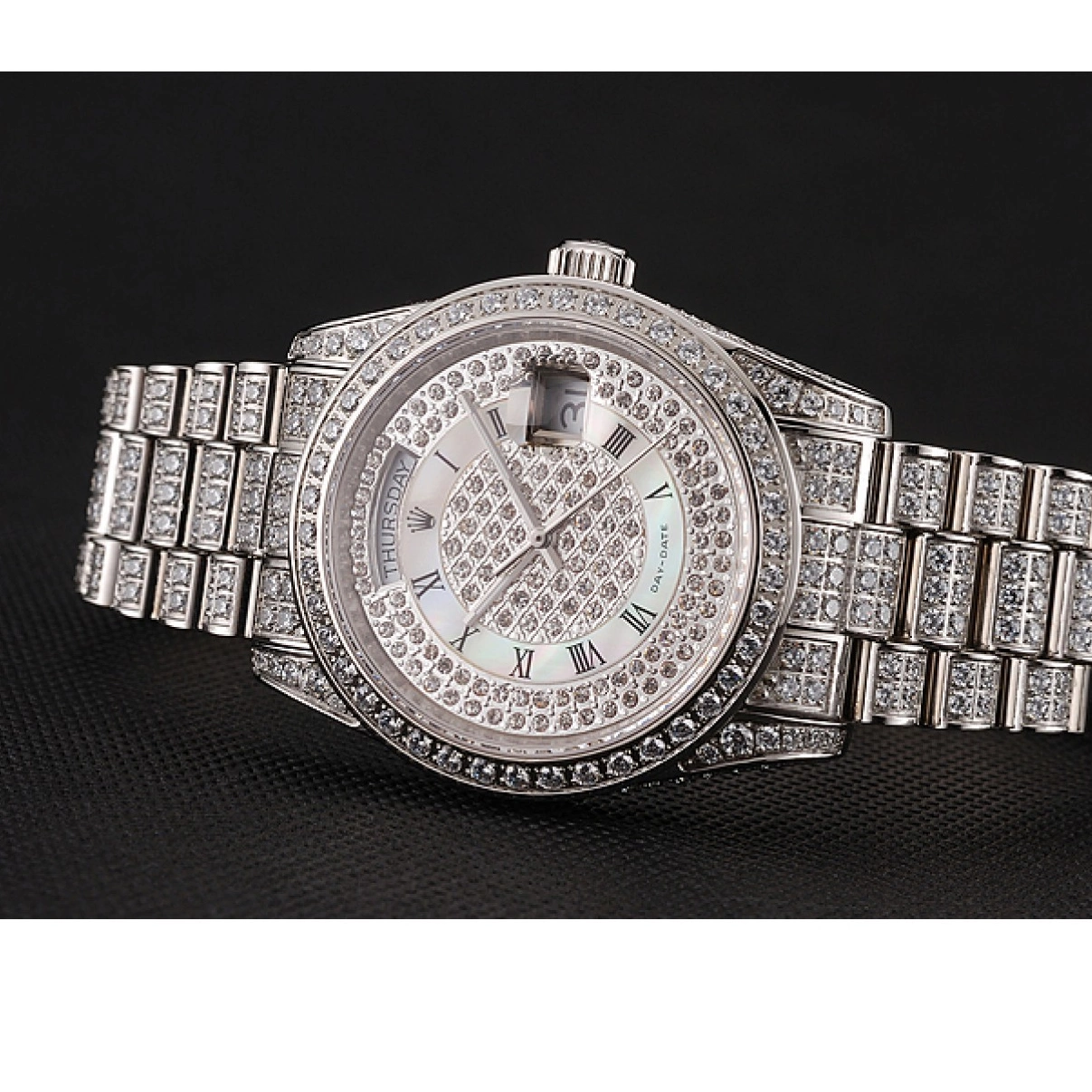 Aaa replica watch Bracelet 1453950 Case Swiss Pave Dial Diamond Day-Date Diamond Diamond Rolex 0212