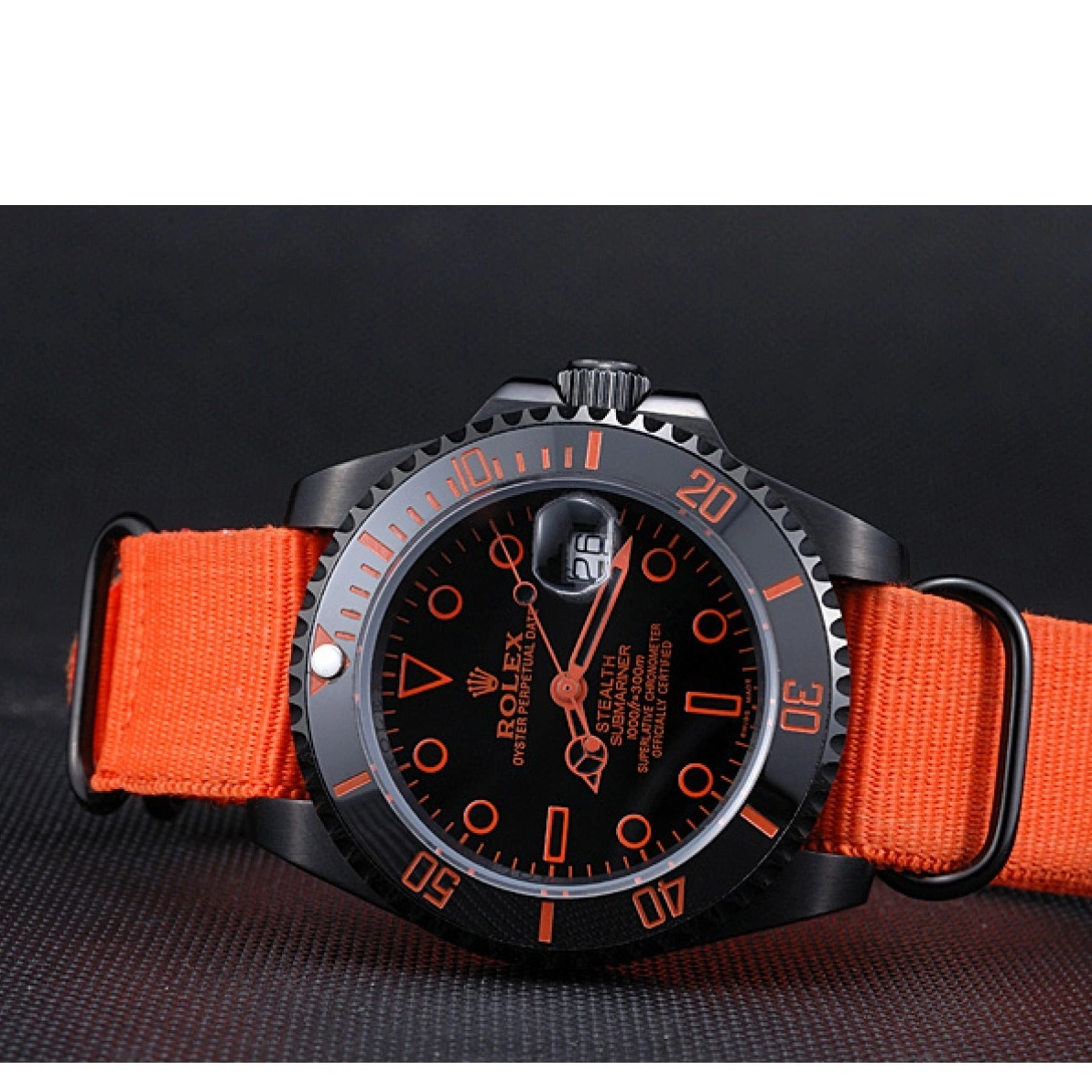 Aaa replica watch Strap Orange Submariner Rolex 622011 Nylon Stealth 0215