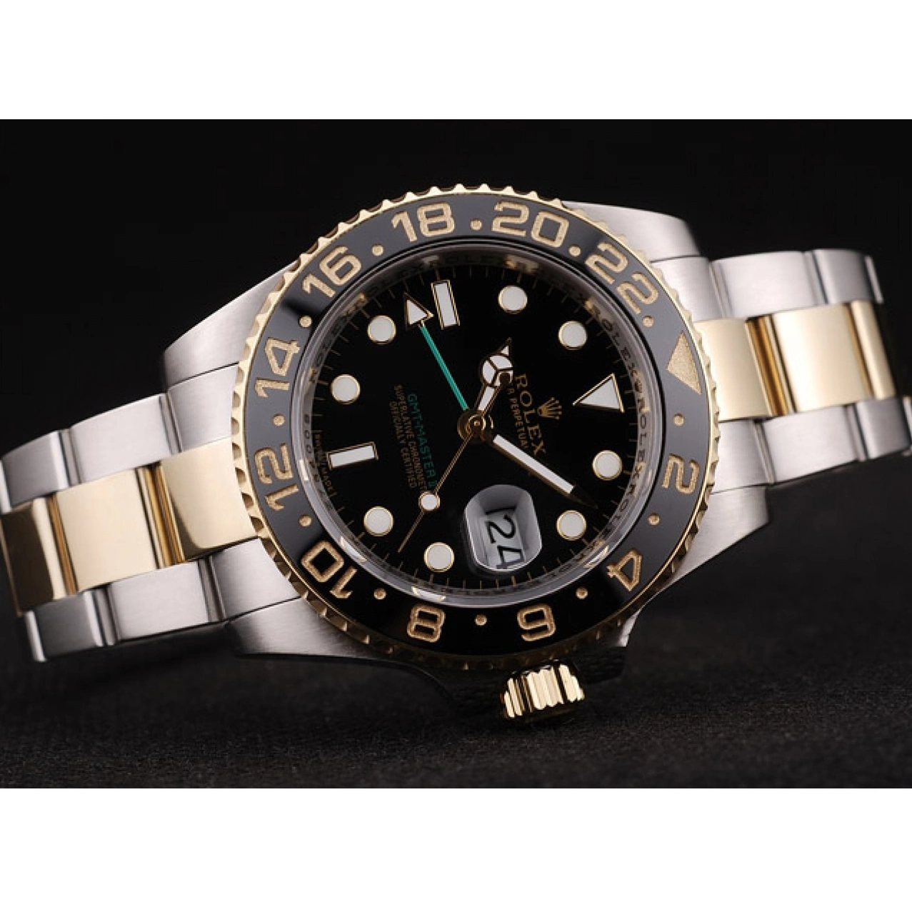 Aaa replica watch Dial Ceramic Black Master Black Bezel Rolex II 98229 GMT 0214